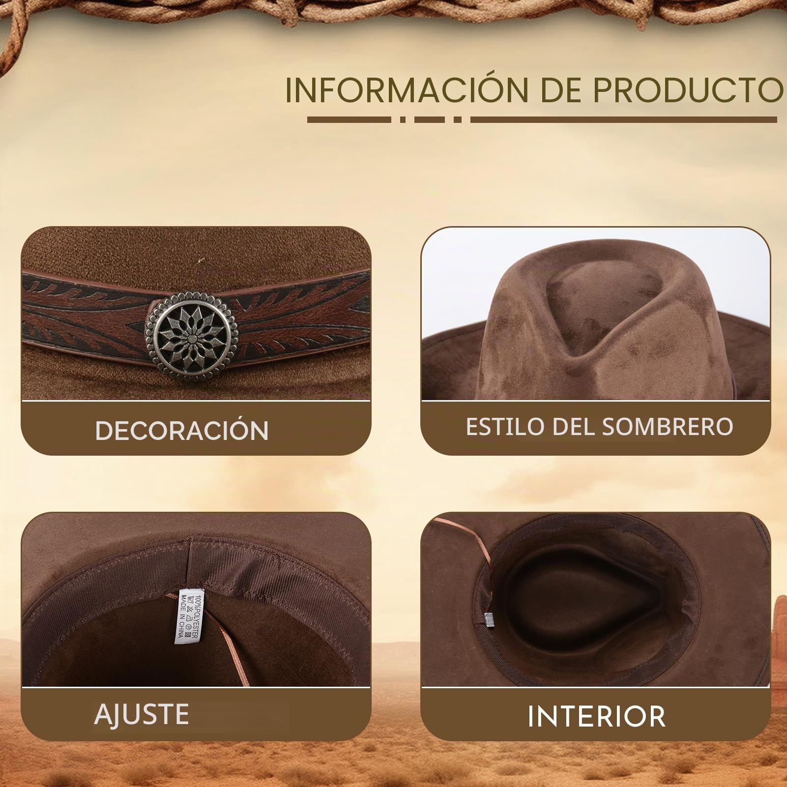 sombrero Fedora, occidental, panamá y fieltro ancho para mujeres y hombres