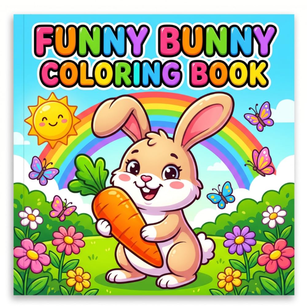 Funny Bunny Coloring Book for Toddlers Ages 2 to 4: Big Easy Bunny Pages with Cute Rabbits Simple Designs and Fun Coloring for Little Hands