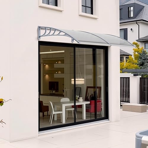 Vista 68 de VINGLI - Toldo para puerta y ventana para exteriores, 30 x 40 pulgadas, cubierta de policarbonato para puerta de patio, para protección del sol