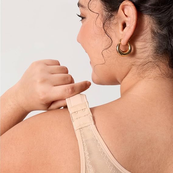 DELIMIRA Women's Posture Bra Front Closure Lightly Padded Plus Size Wireless Full Coverage No Underwire Bras