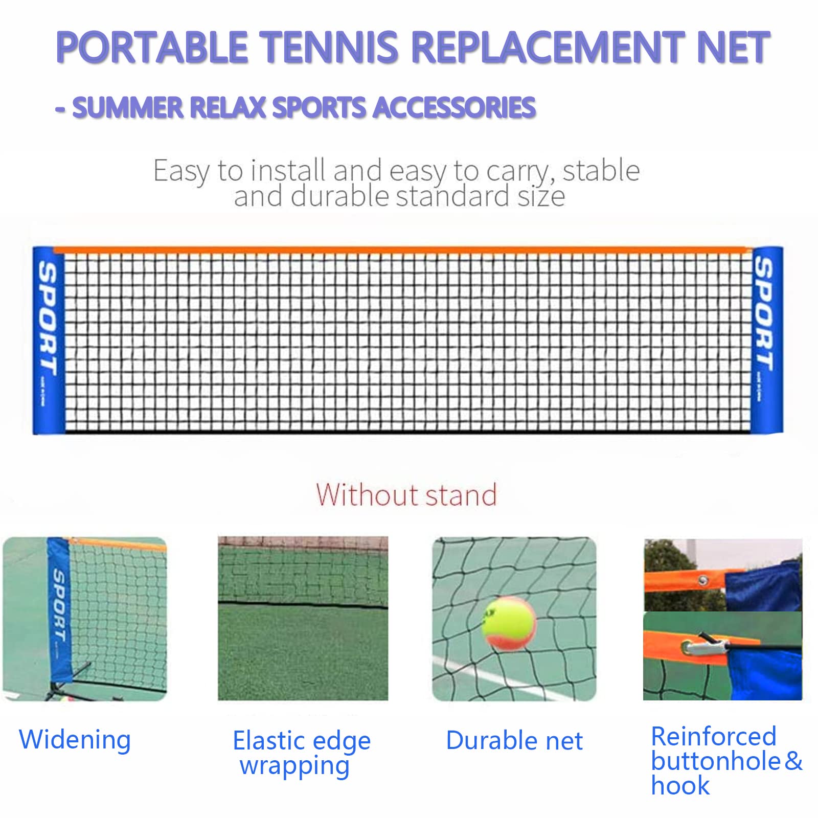 Portable Badminton Net for Tennis,Soccer Tennis,Kids Adult Excellent Quality Volleyball/Pickleball Training Net Summer Indoor/Outdoor Fun Sports Net Used in Garden, Court Beach Backyard(4.1m)