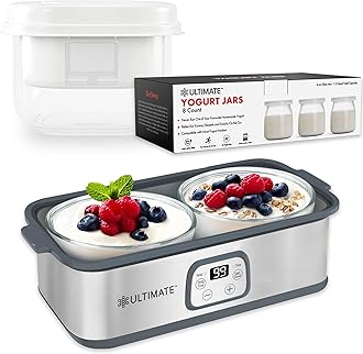 Ultimate Probiotic Yogurt Maker Bundle - Comes with the Ultimate Yogurt Strainer & 8 Extra Jars - Make Trillions of Live Probiotics from Home & Make Greek Yogurt