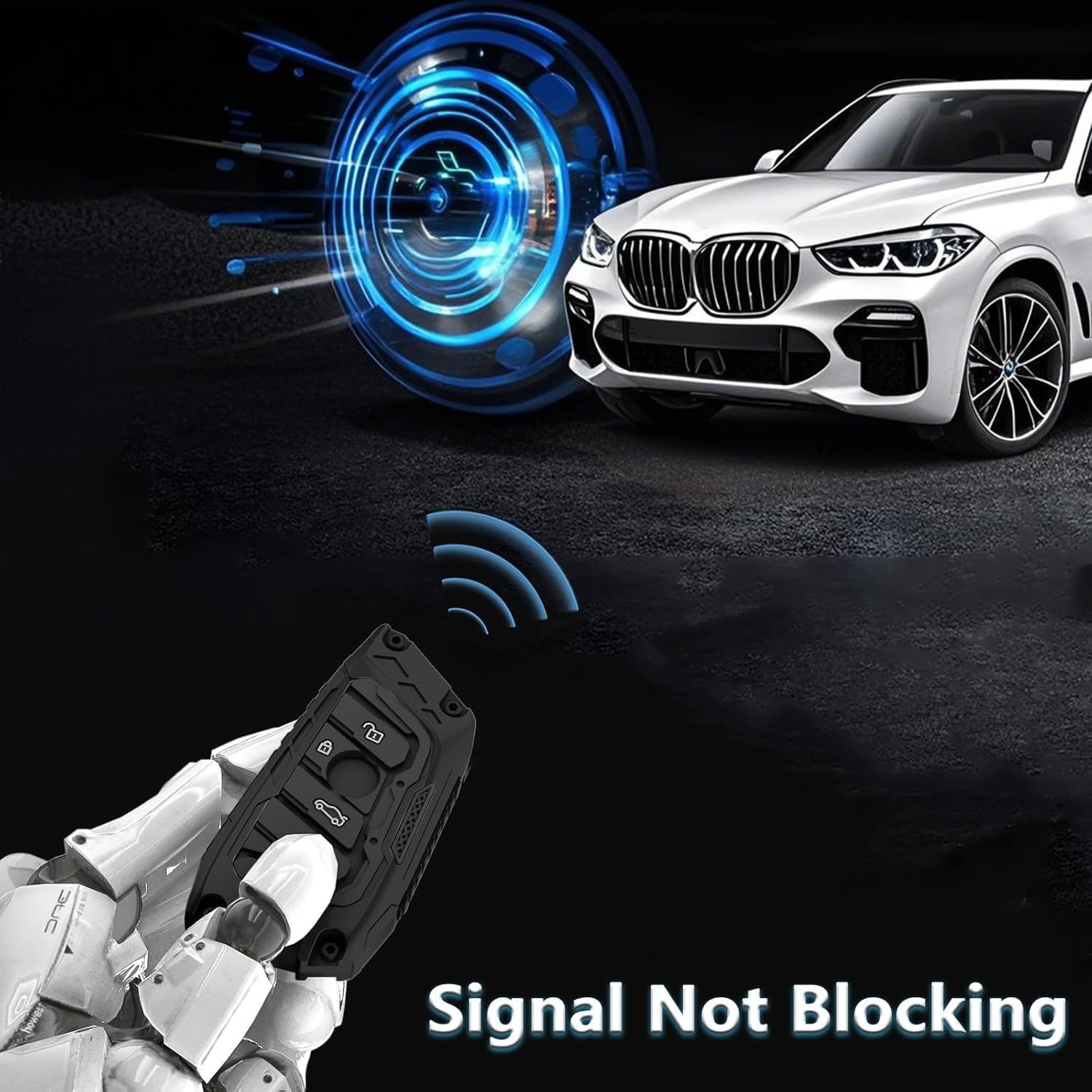 Zinc Alloy Key Fob Cover Case Metal Shell Cover Compatible for BMW 5 6 7 Series 530 F48 X1 X2 X3 X4 X5 X6 Key Protector with 3 Types Keychain - Image 6