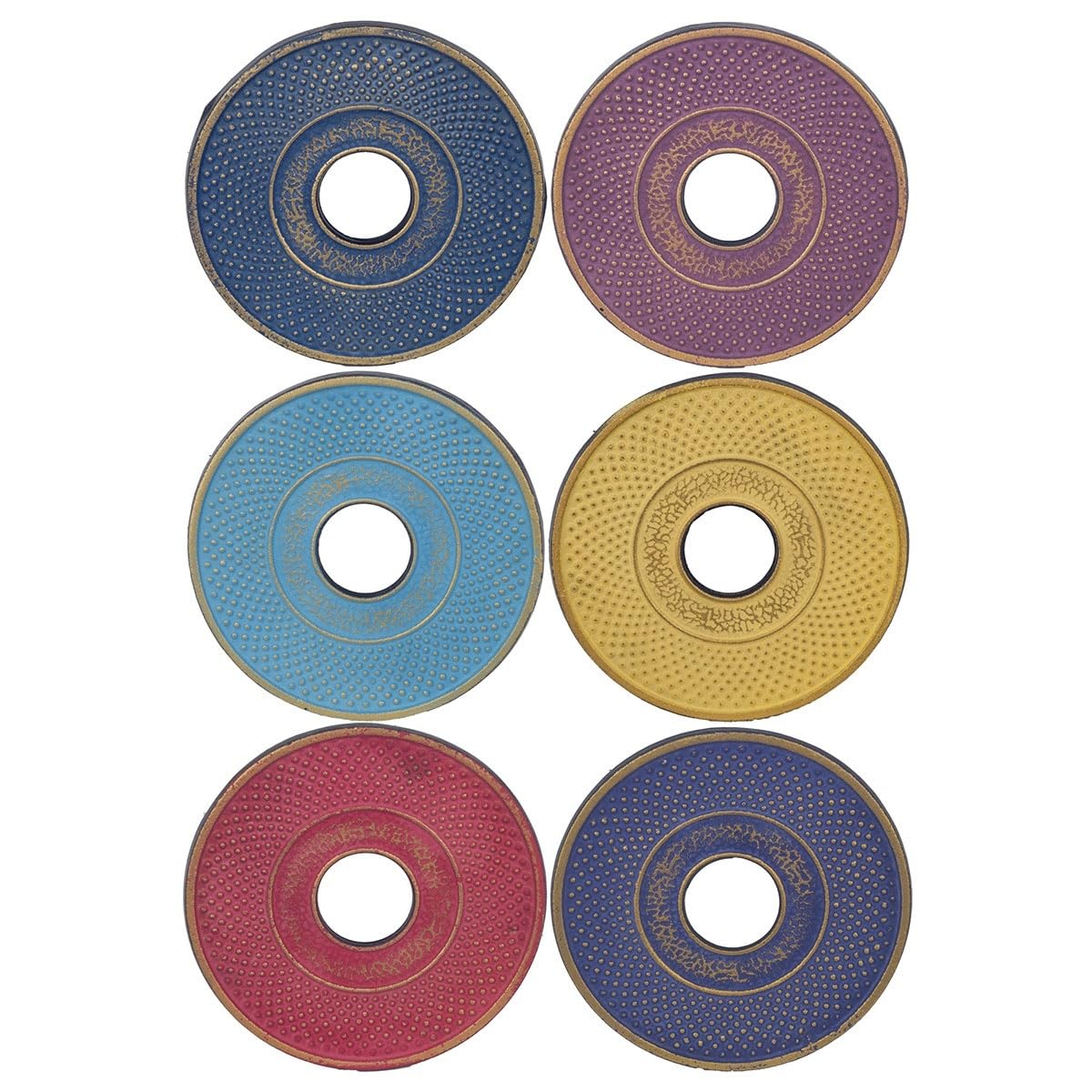 Signes Grimalt By SIGRIS - Salvamantel Tetera 6 Uni. Multicolor de Hierro Colado | Salvamantel Mantel Individual Salvamanteles Individuales 2x13x13cm