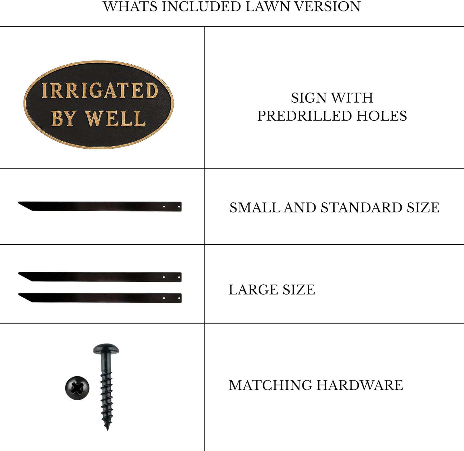 Montague Metal Products - Cast Metal Irrigated by Well Oval Statement Plaque - WALL or LAWN Display Sign - Home or Business Signage - Powder Coated Aluminum - Private Well - UV resistant - Made in the USA