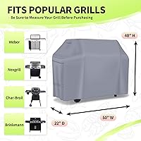 Vista 2 de NEXCOVER - Funda de parrilla de gas para barbacoa, cubierta impermeable de 50 pulgadas, funda de parrilla resistente para exterior, material Gris