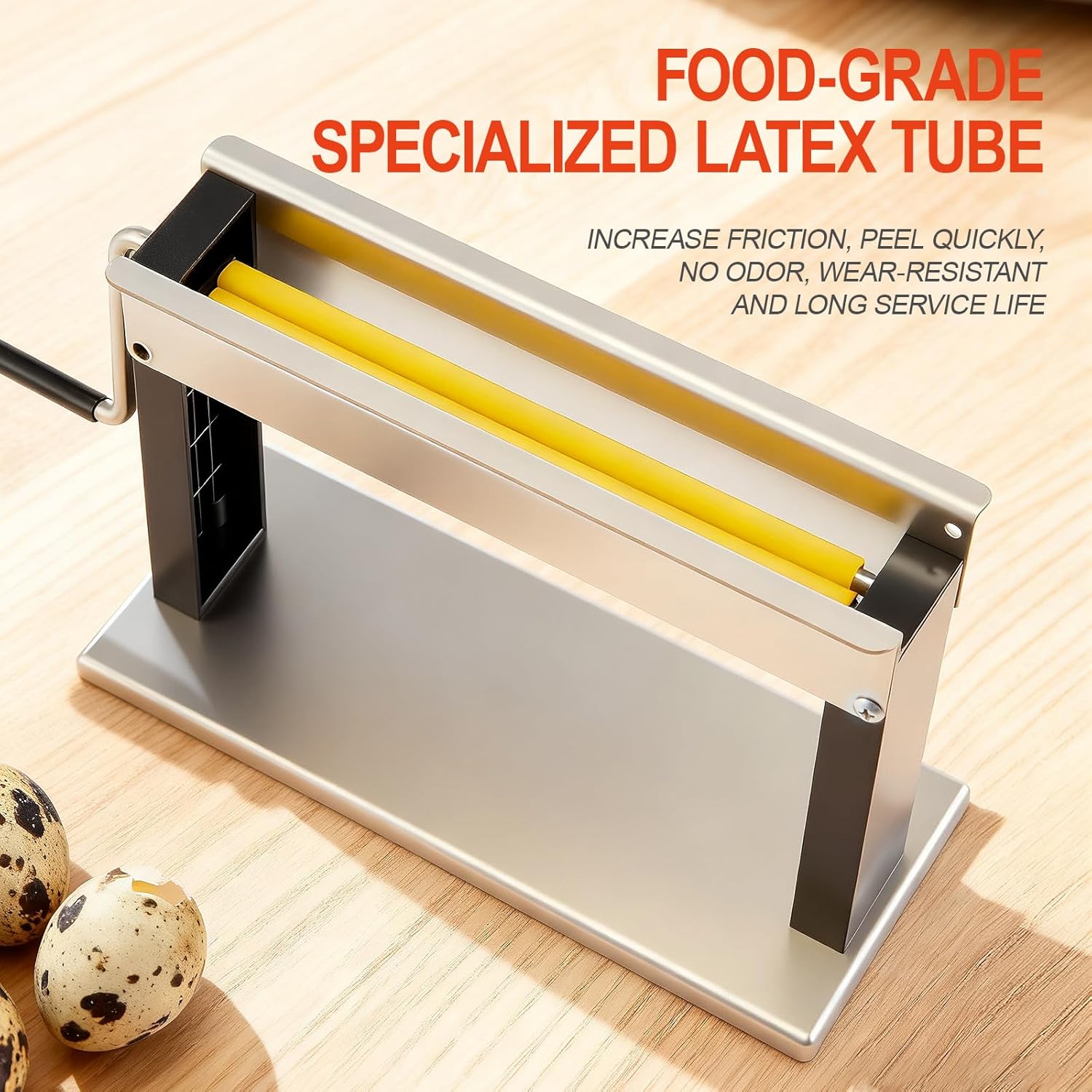 Manual Quail Egg Peeler Sheller, High-efficiency Hard Boiled Quail Egg Peeling Machine, Hand Roll Portable Peeler for Household Kitchen