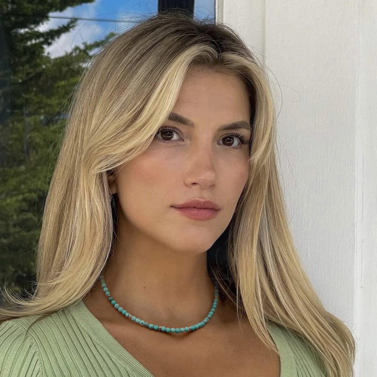 SOFYBJA Tiger Eye Beaded Necklace Green Malachite Beads Choker Necklace Gold Star Zircon Pendant Necklace Women Chakra Healing Gemstone Jewelry Amulet Gifts - Image 5