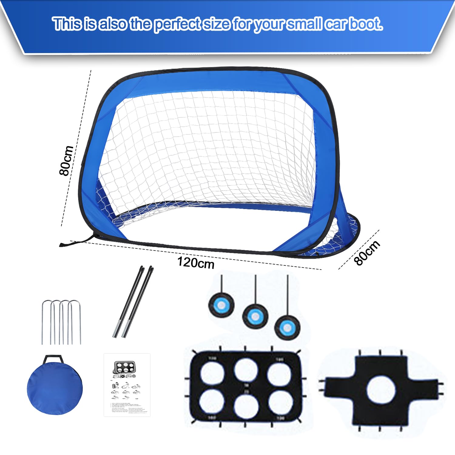 4-in-1 Fußballtor,Fussballtore mit 4 Spielmodi und Tragetasche für Garten Kinder für Strand, Park, Trainingstore, Spielplatz, Hinterhof, Garten