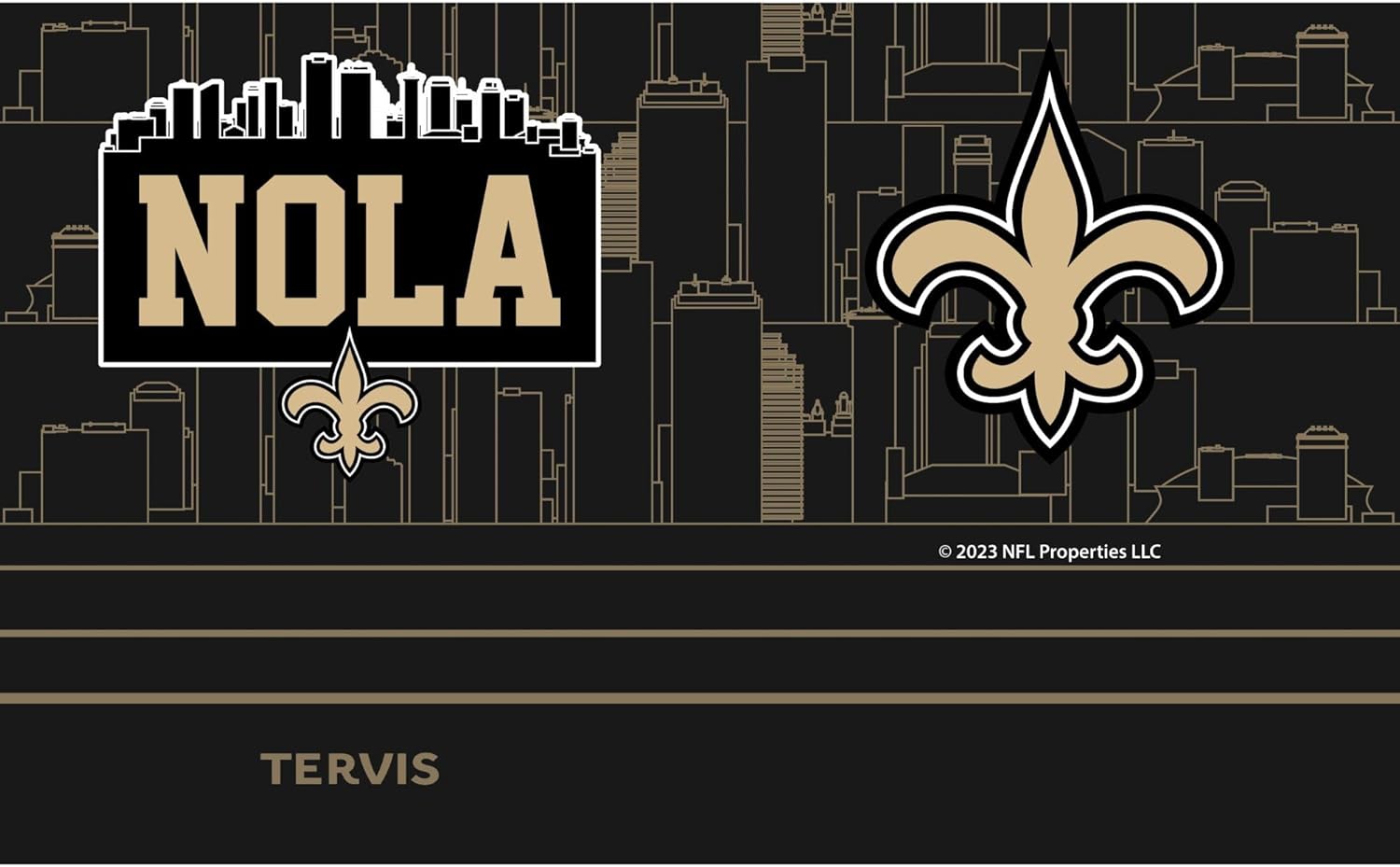 Tervis Traveler NFL New Orleans Saints - Nola Slogan Triple Walled Insulated Tumbler Travel Cup Keeps Drinks Cold & Hot, 20oz, Stainless Steel - Image 2