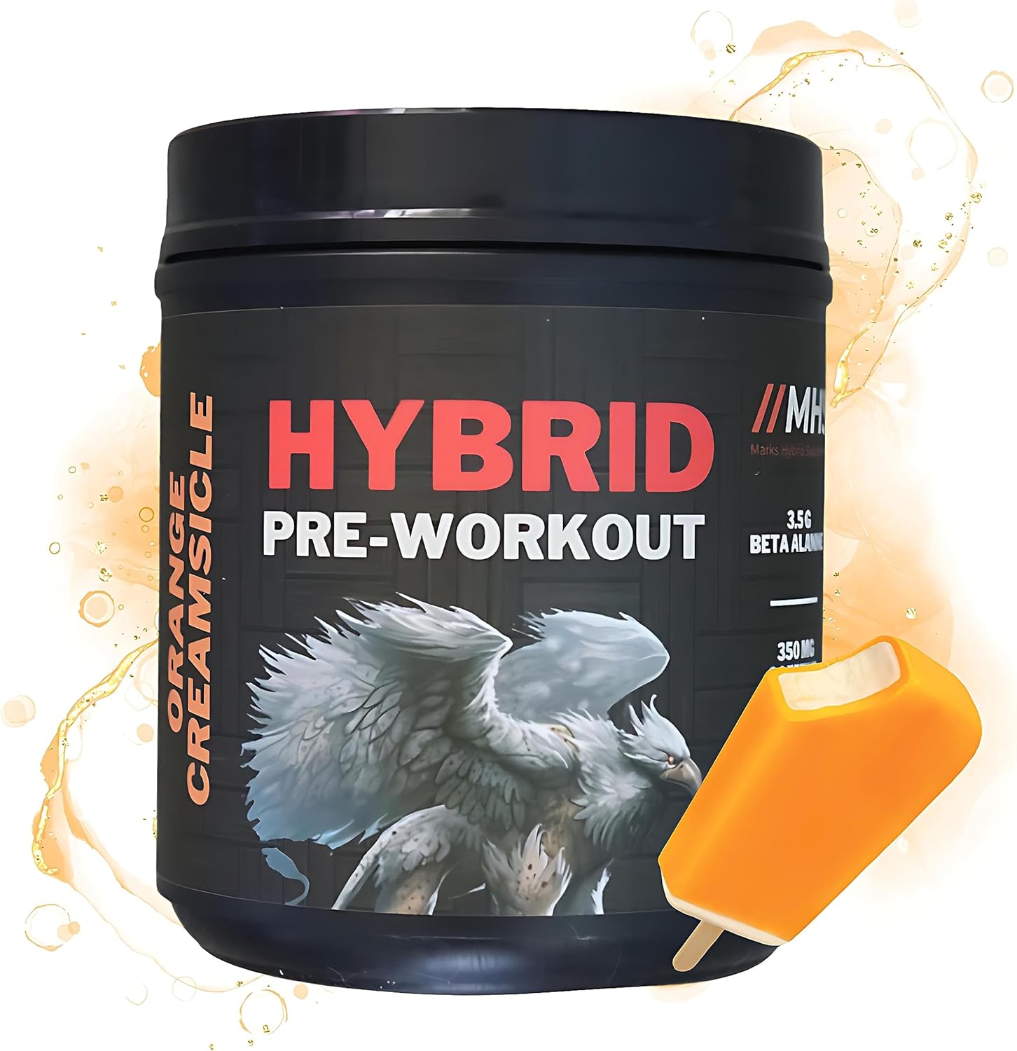 MHS Griffin's Blood Pre-Workout Powder Supplement for Men & Women | Pumps, Energy, Focus | Beta Alanine + L-Citrulline | 350mg Caffeine | 30 Servings (Orange Creamsicle)