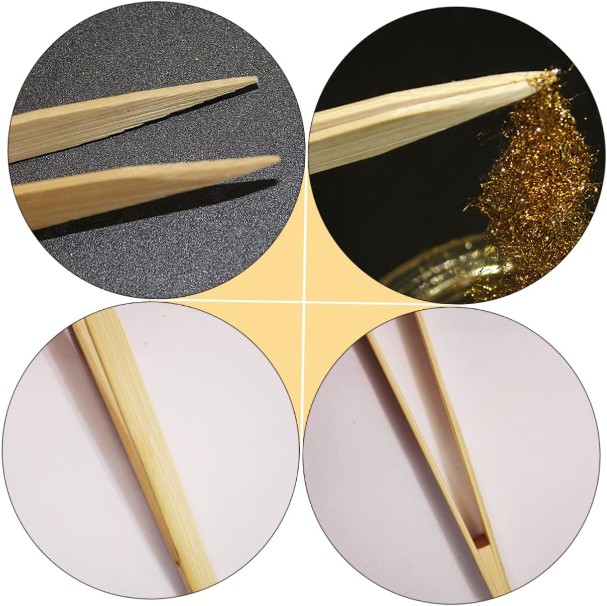 SUPVOX 2pcs Bamboo Feeding Clip for Reptiles Non-Skid Tweezer for Lizard Snake Bearded Dragon Safe Odor Material for Pet Feeding and Terrarium Cleaning