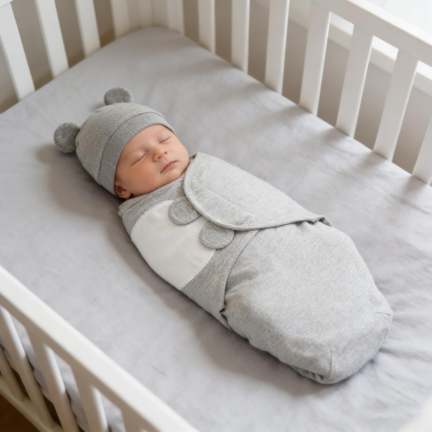 Baby Swaddle Sleep Sack with Hat Set for 0-3 months 3-Pack Soft Cotton Newborn Wearable Swaddle Wrap for Girls Boys