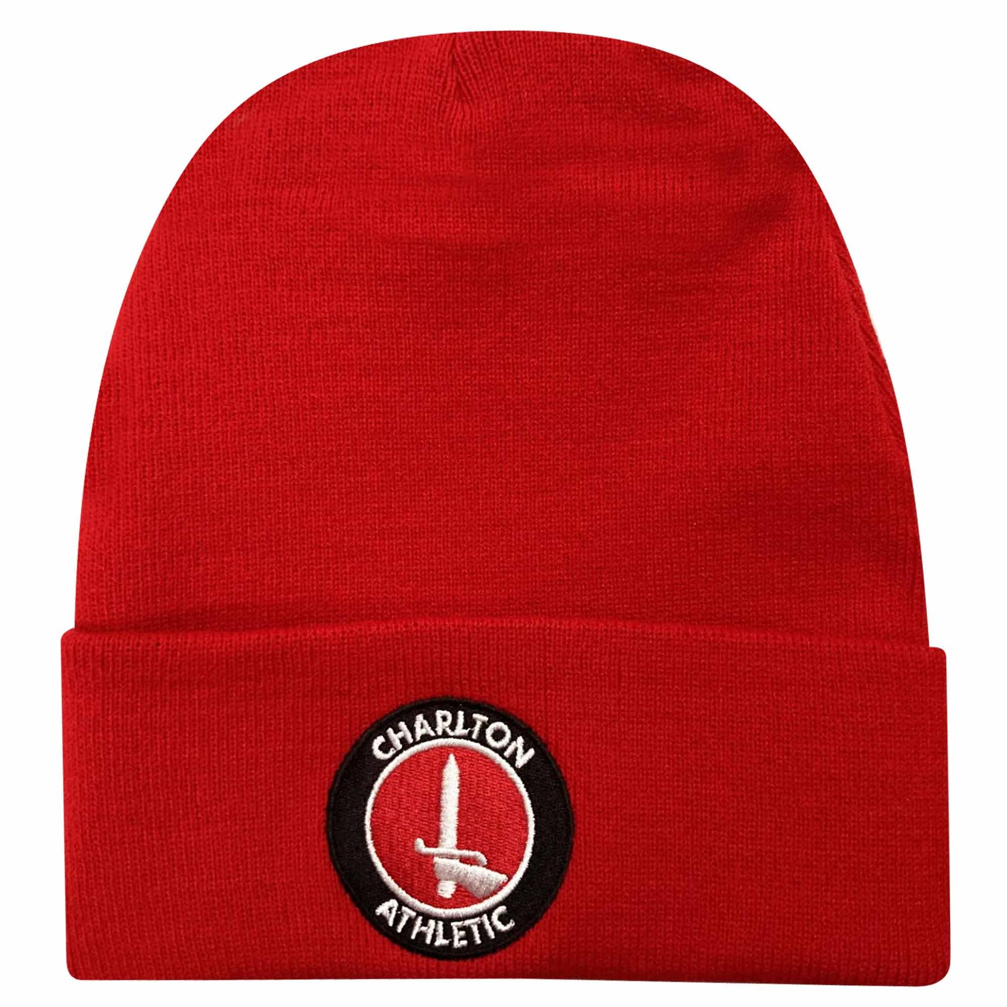 GIFTS 4 ALL Official Charlton Athletic Bronx Hat, Charlton Athletic Winter Woolly Hat, Mens Charlton Athletic Crest Hat, Addicks Winter Hat