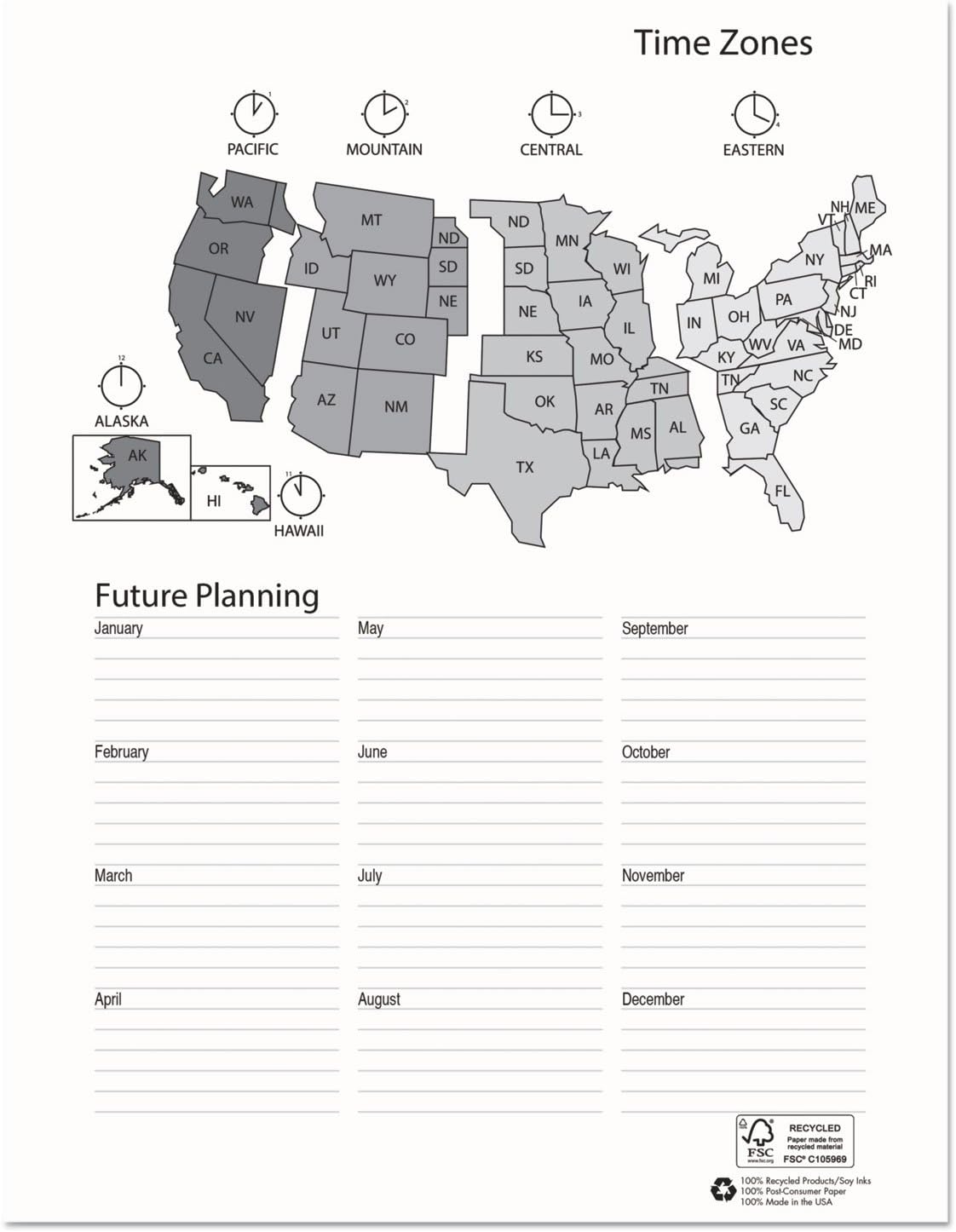 HOUSE OF DOOLITTLE Recycled Two-Year Professional Weekly Planner, 8 1/2 x 11, Black, 2018-2019 (272002)
