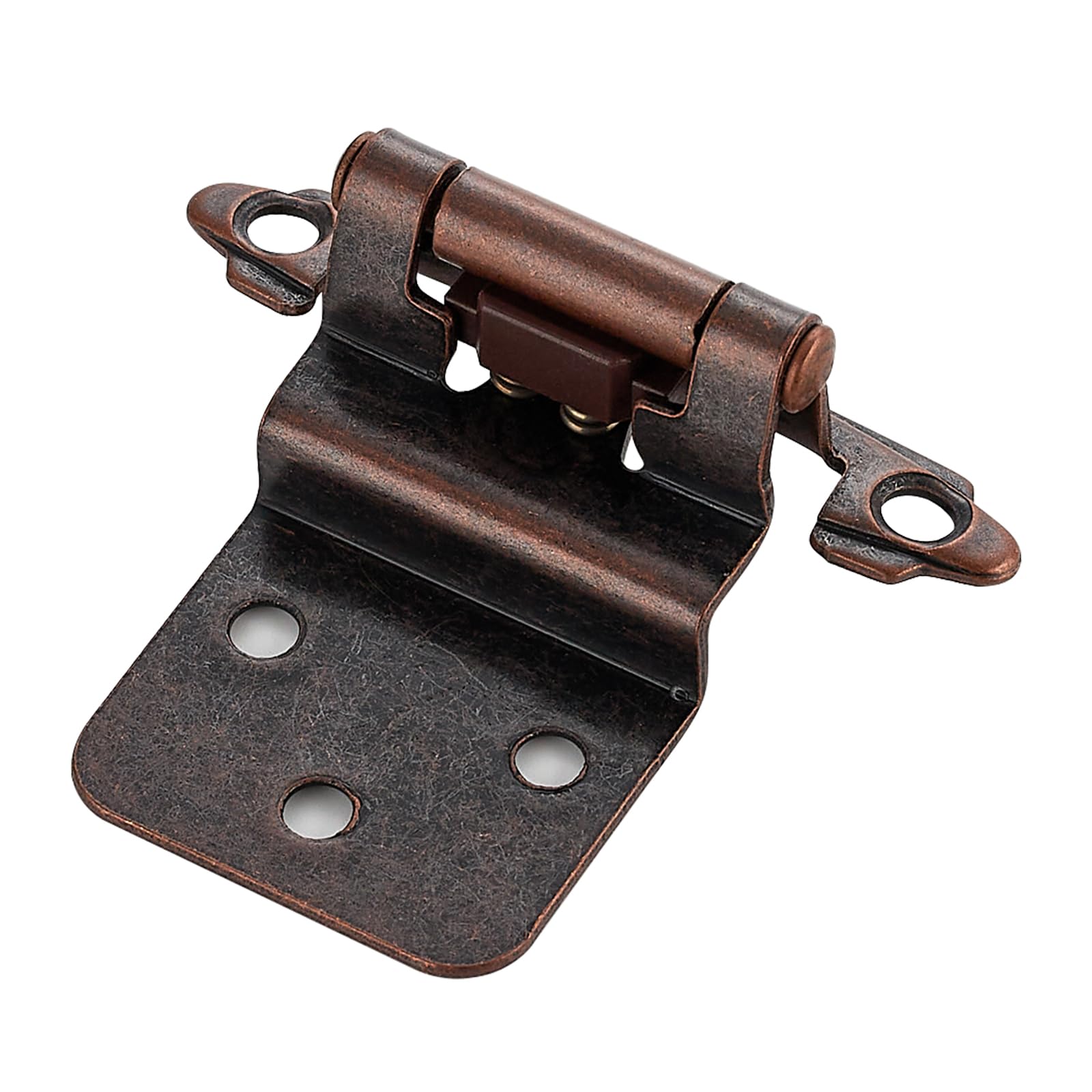 Confezione da 20 (10 paia) di cerniere da 3/8 pollici, a chiusura automatica, con paraurti per porte, rame antico, per mobili da cucina, bagno, ante di mobili
