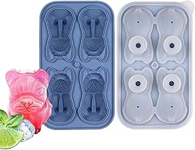 Bulldog Ice Cube Mold,4 Cavity Bulldog Drink Tray | Fun Shape Ice Cube Maker, Bulldog Dog Shape Molds for Chilled Drinks, Whiskey & Cocktails, Coffee, Milk, Tea Lvtfco