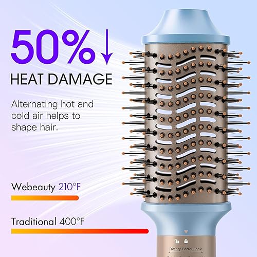 Miniatura 4 de Estilizador de aire caliente, cepillo secador de pelo con iones negativos, rizadores automáticos de flujo de aire, multiestilizador para dar