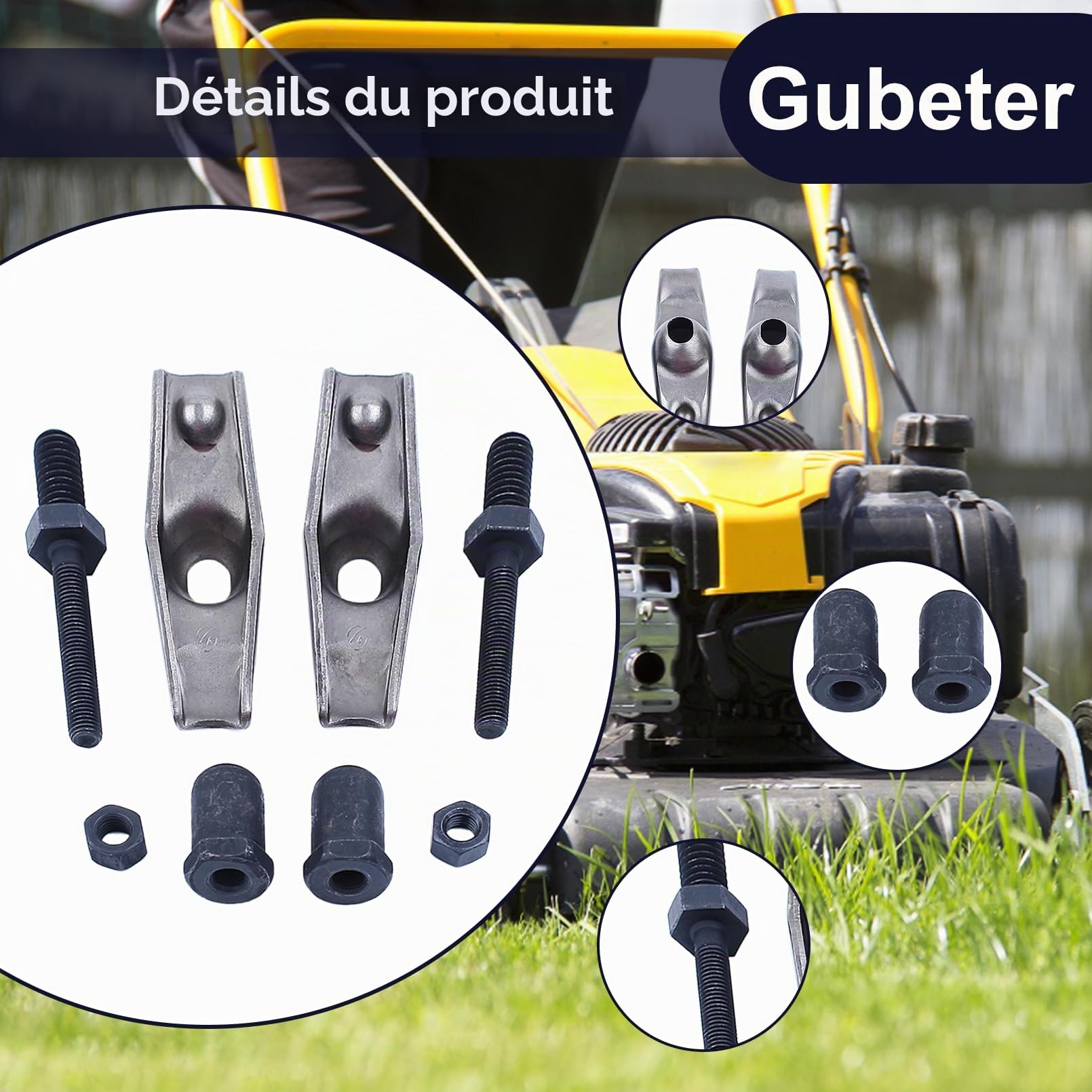 Kit de Culbuteur pour Honda GX340 GX390 11HP 13HP 188F Moteur à essence, Tige de poussée et plaque de poussée, Moteur Générateur Pompe à eau
