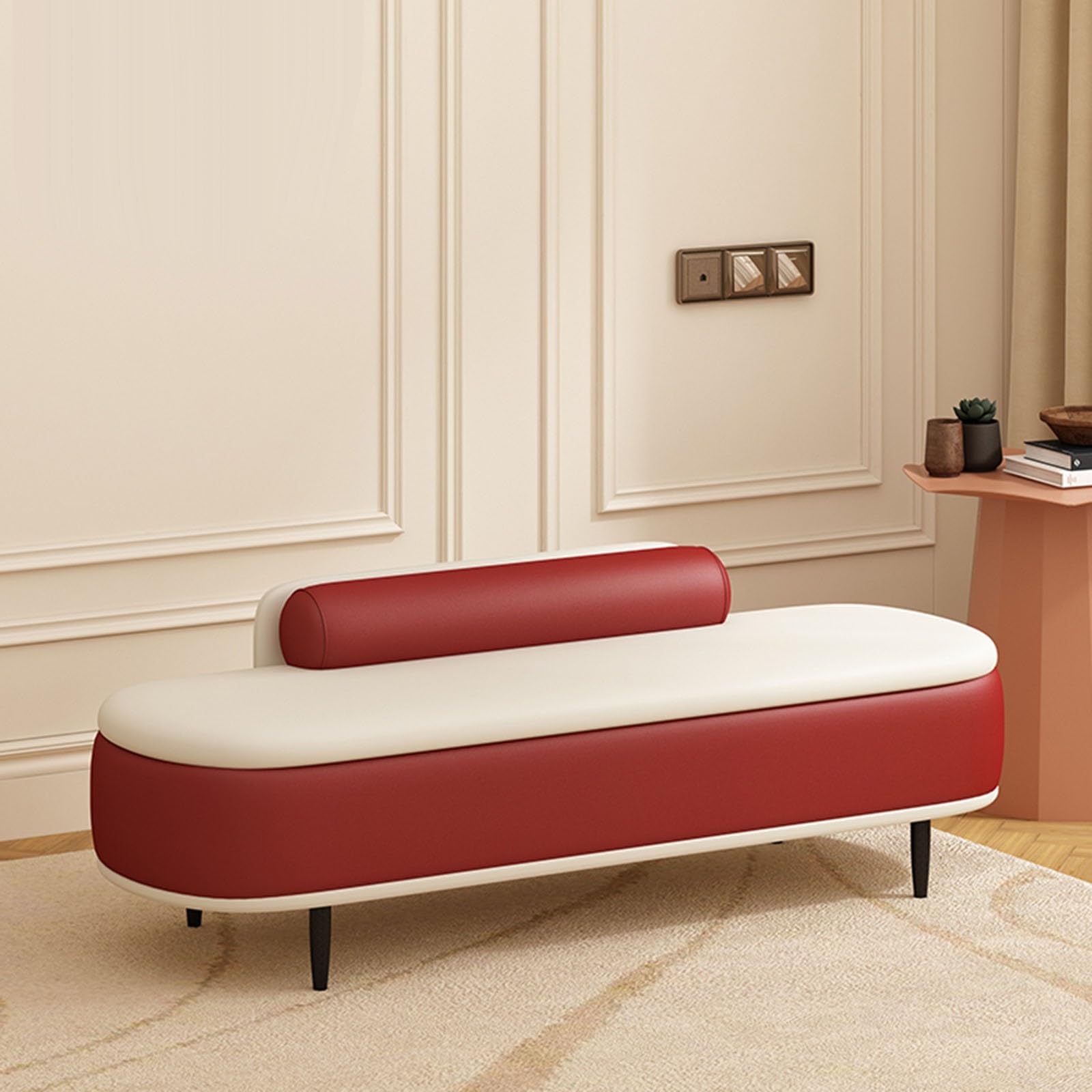 LWJSOCP Leather Upholstered Shoe Rack BenchStylish Faux Leather Entryway Storage39in Hallwayfor Kitchen Dining Room Balcony Terrace (100x45x55cm)