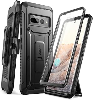 SUPCASE Unicorn Beetle Pro Series Case for Google Pixel 7 Pro (2022 Release), Full-Body Rugged Belt-Clip & Kickstand Case with Built-in Screen Protector (Black)