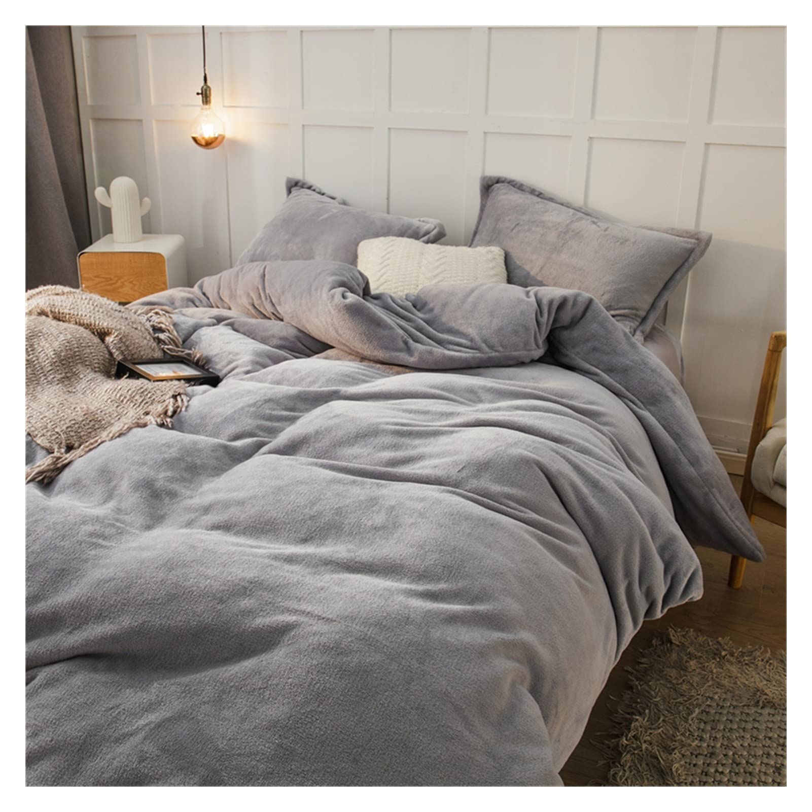 Housse de couette en flanelle chaude literie double queen king 12 coloris