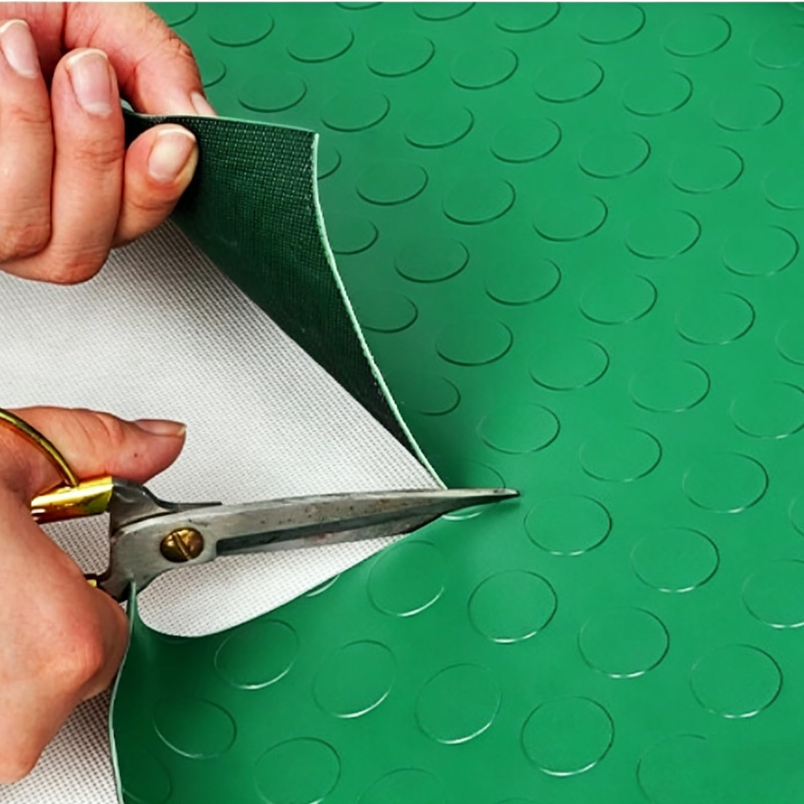 Elitix Coin Pattern Garage Flooring Mats Easy to Cut, Waterproof Non-slip Rubber Floor Rolls Kitchen/Garage, Electrocution Insulating Mat(Green,1.2 x 1.8m/3.9 x 5.9ft)