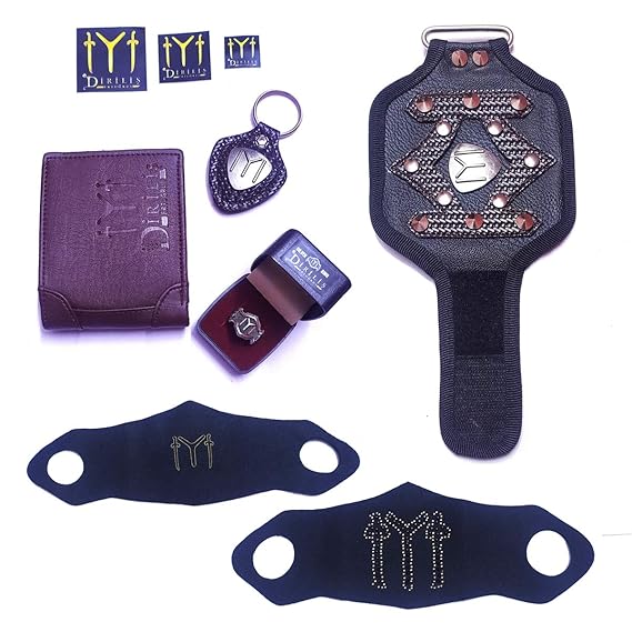 GULLI BULLI ERTUGRUL Ghazi Accessories Special for BOY (Bikers Collection) Items for Gift Purpose - Black/Brown (1 Sticker Free) (All 6 Items)