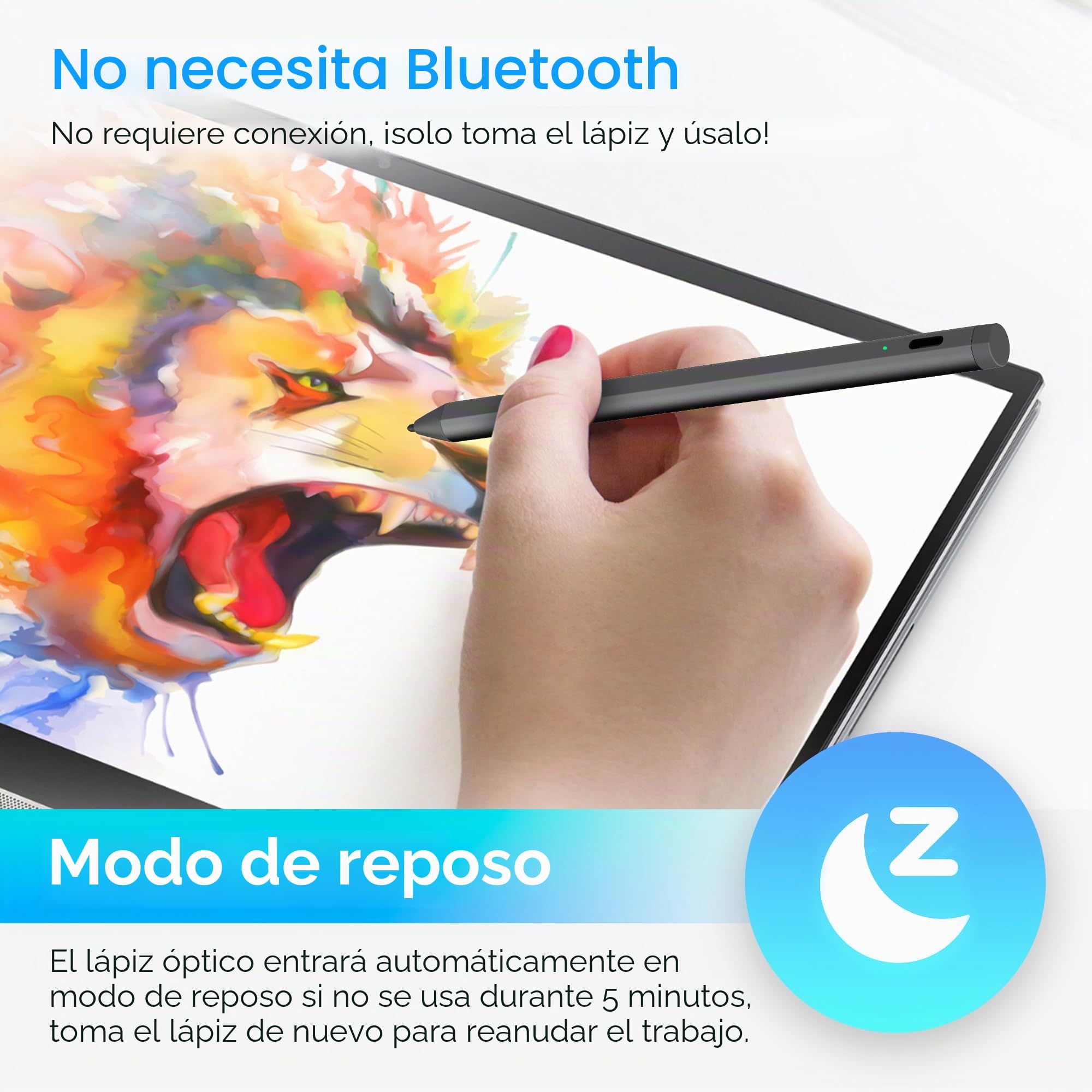 USI 2.0 Lápiz Táctil con 4096 Niveles de presión Stylus Pen para Amazon Fire MAX 11 / Fire HD 10 / Google Pixel Tablet/HP/ASUS/Acer/Lenovo Algún Modelo de Chromebook.
