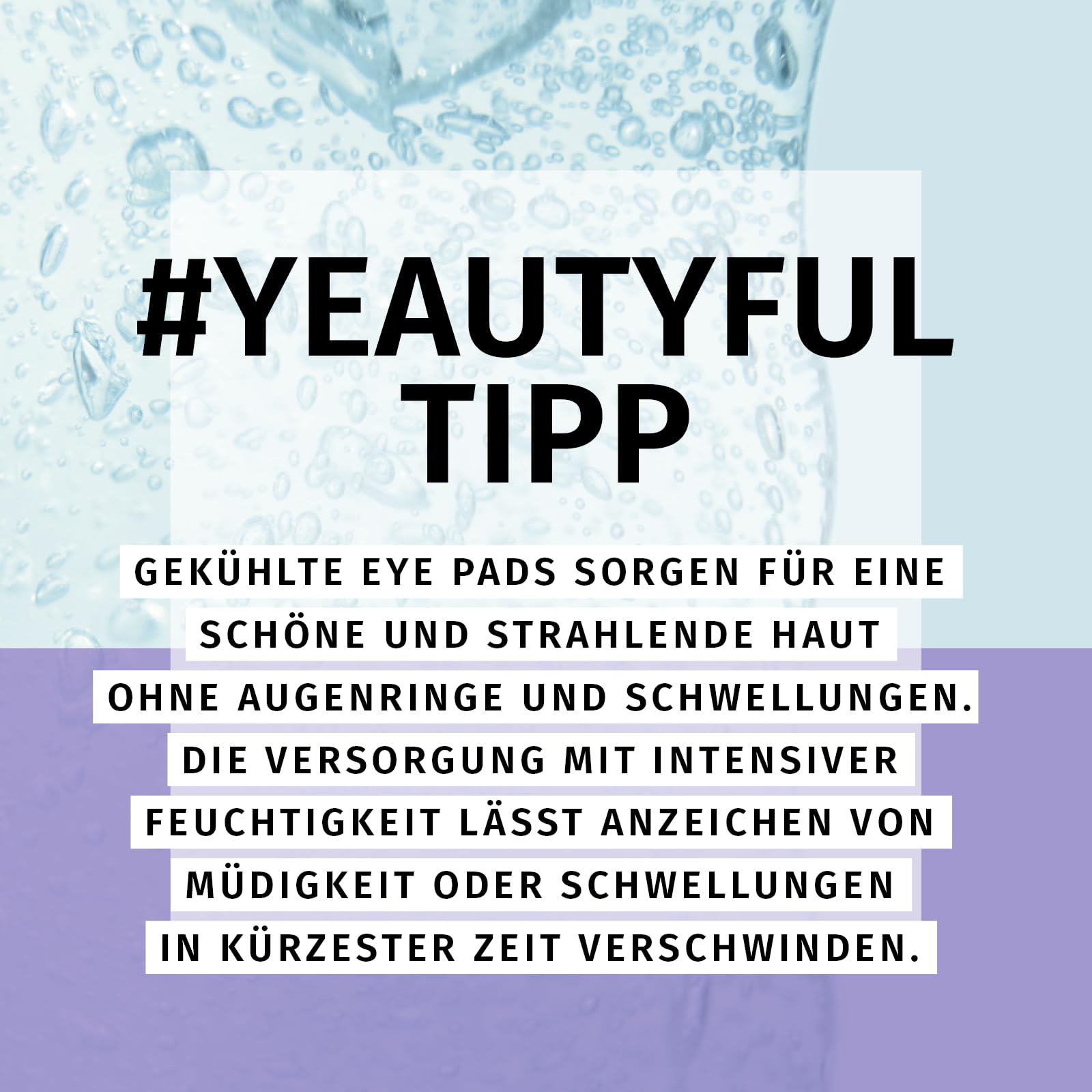 YEAUTY DEEP HYDRATION EYE PAD MASK, cuscinetti idratanti per gli occhi con aloe vera, ialuronico e vitamina E contro la pelle secca e fragile, per una zona ottimale idratata degli occhi