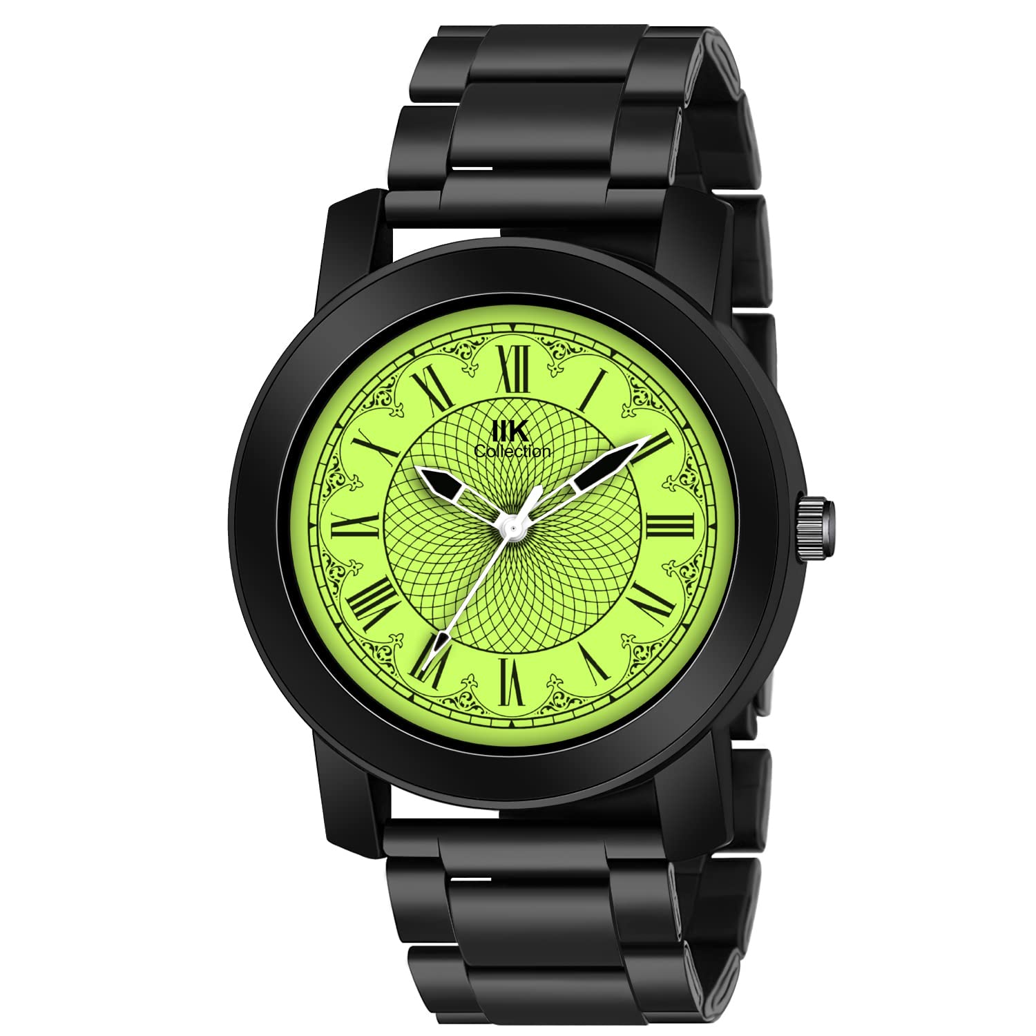 IIK COLLECTION Watches for Men Round Numerical Dial Analogue Men Watch|Long Battery Life|Stainless Steel Bracelet Black Chain with Long Lasting Polish/Adjustable Fixable Silicon Strap|Watches for Boys (B0B3J1Q8GY) Amazon Price History, Amazon Price Tracker