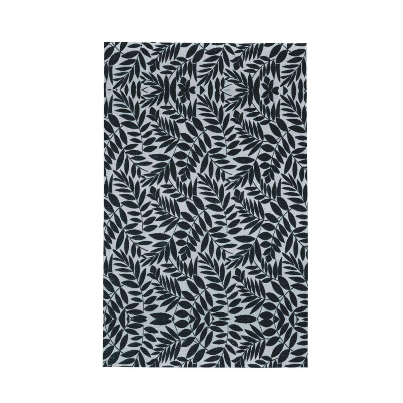 aabkjgfr Black Leaves Print Waffle Kitchen Towels,Absorbent Dishcloths,Household Tableware Wipes,Multi-Functional Tea Towels