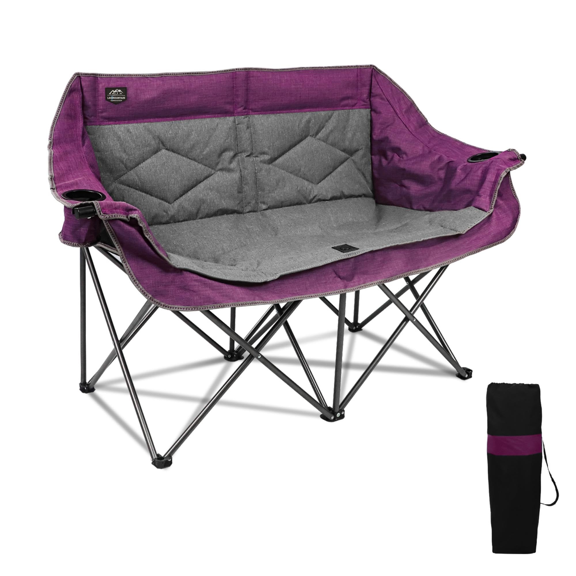 Amazon.com: LANMOUNTAIN Folding Loveseat Camping Chair,Portable