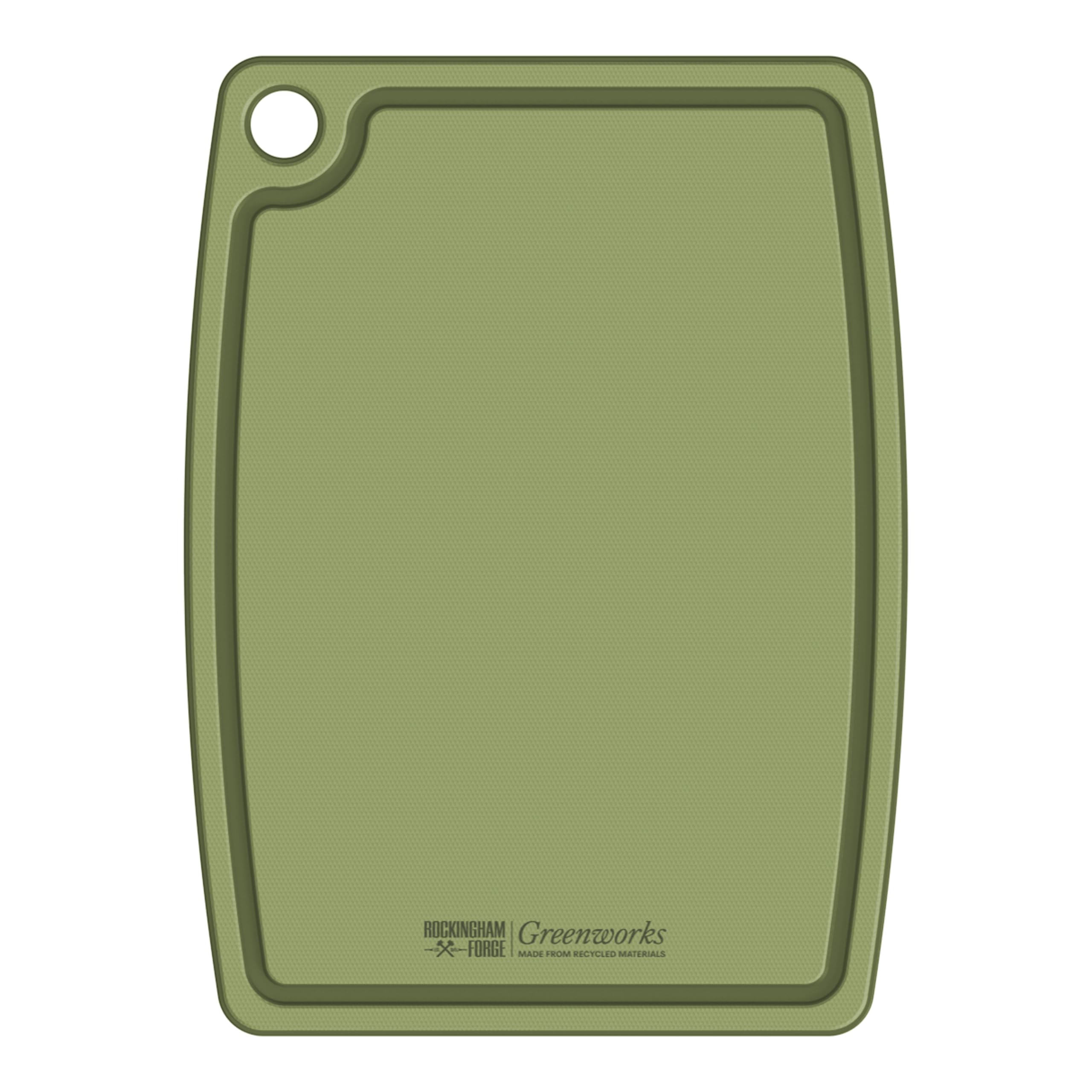 Rockingham Forge Greenworks Chopping Board Recycled Plastic 37x28cm - Green, BPA Free Cutting Board, Dishwasher Safe & Heat Resistant