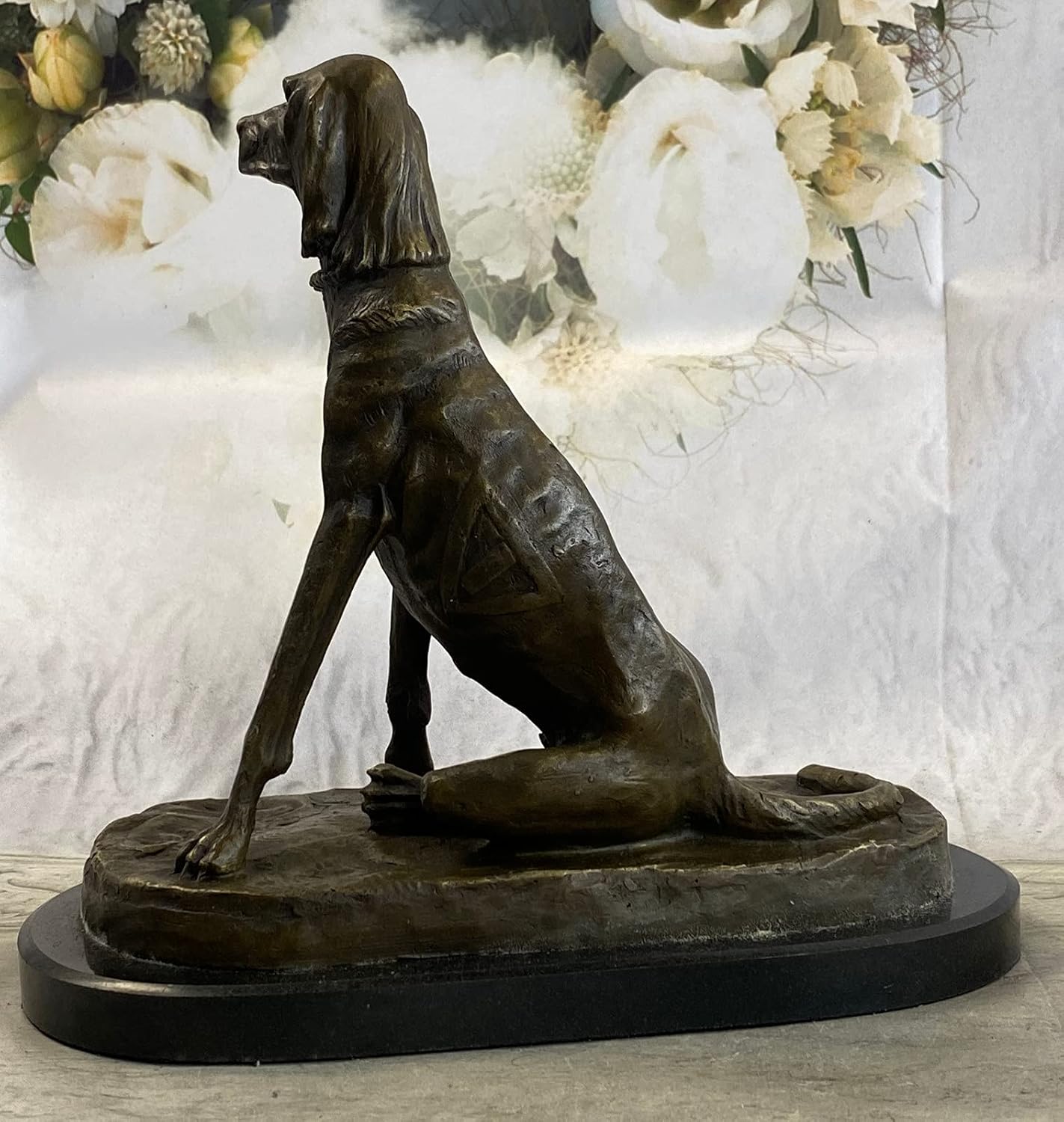 Adorable Labrador Retriever Bust Bronze Sculpture Art Deco Animal PET Figurine