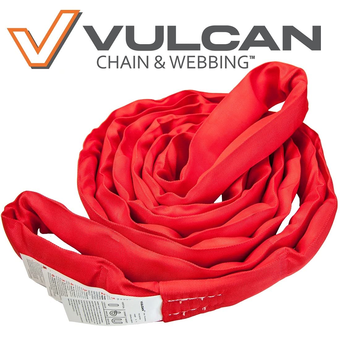 VULCAN Rundschlinge, strapazierfähig, 3 m, Rot, sichere Arbeitslast von 6 kg (V) - 4,8 kg (C) und 12 kg (B)