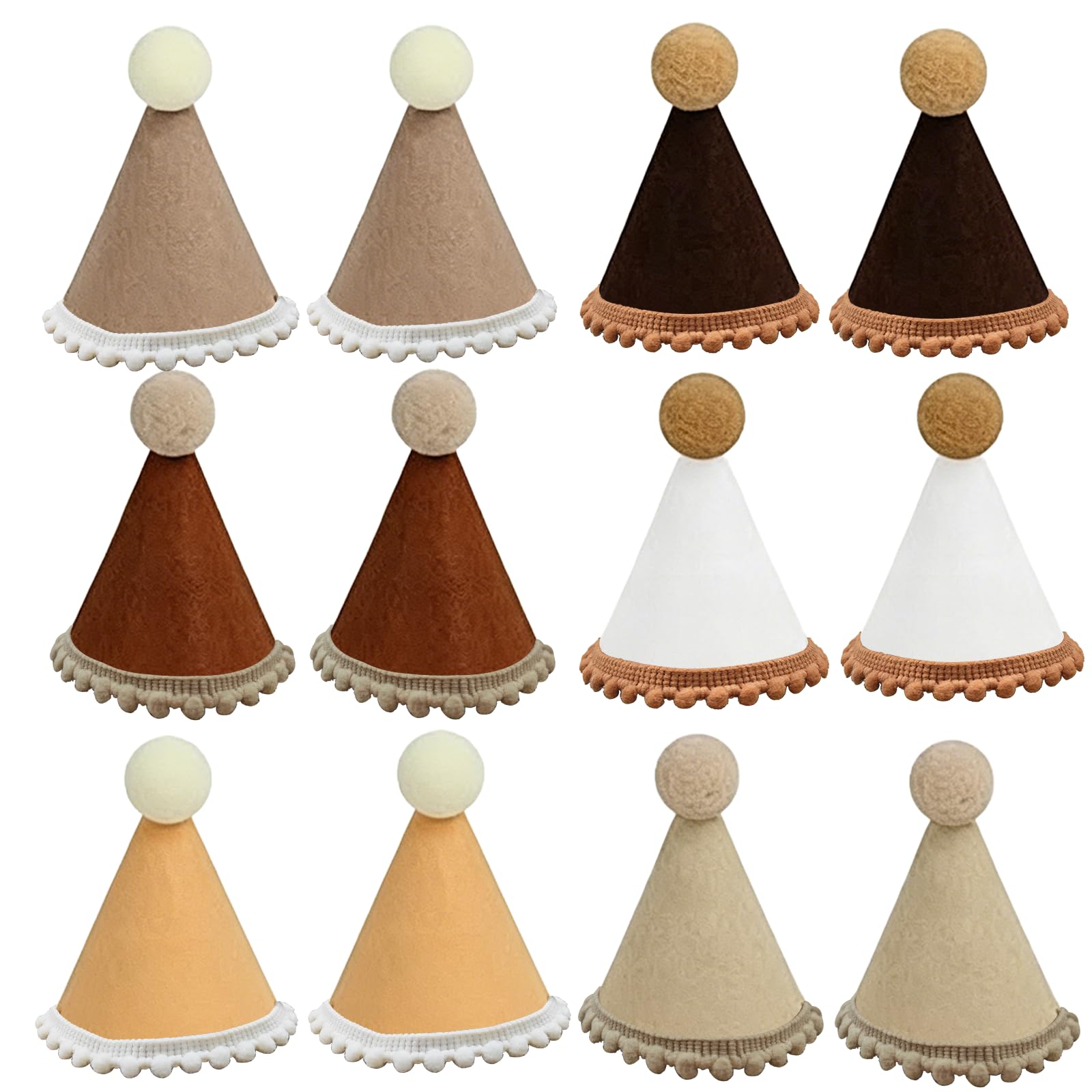 Shensuii 12 Pcs Party Hats for Teddys, Mini Party Hats for Toy Animals, Reusable Birthday Hat, Teddy Bear & Dog Party Hat for Kids, Personalized Cone Decor for Dolls Pets