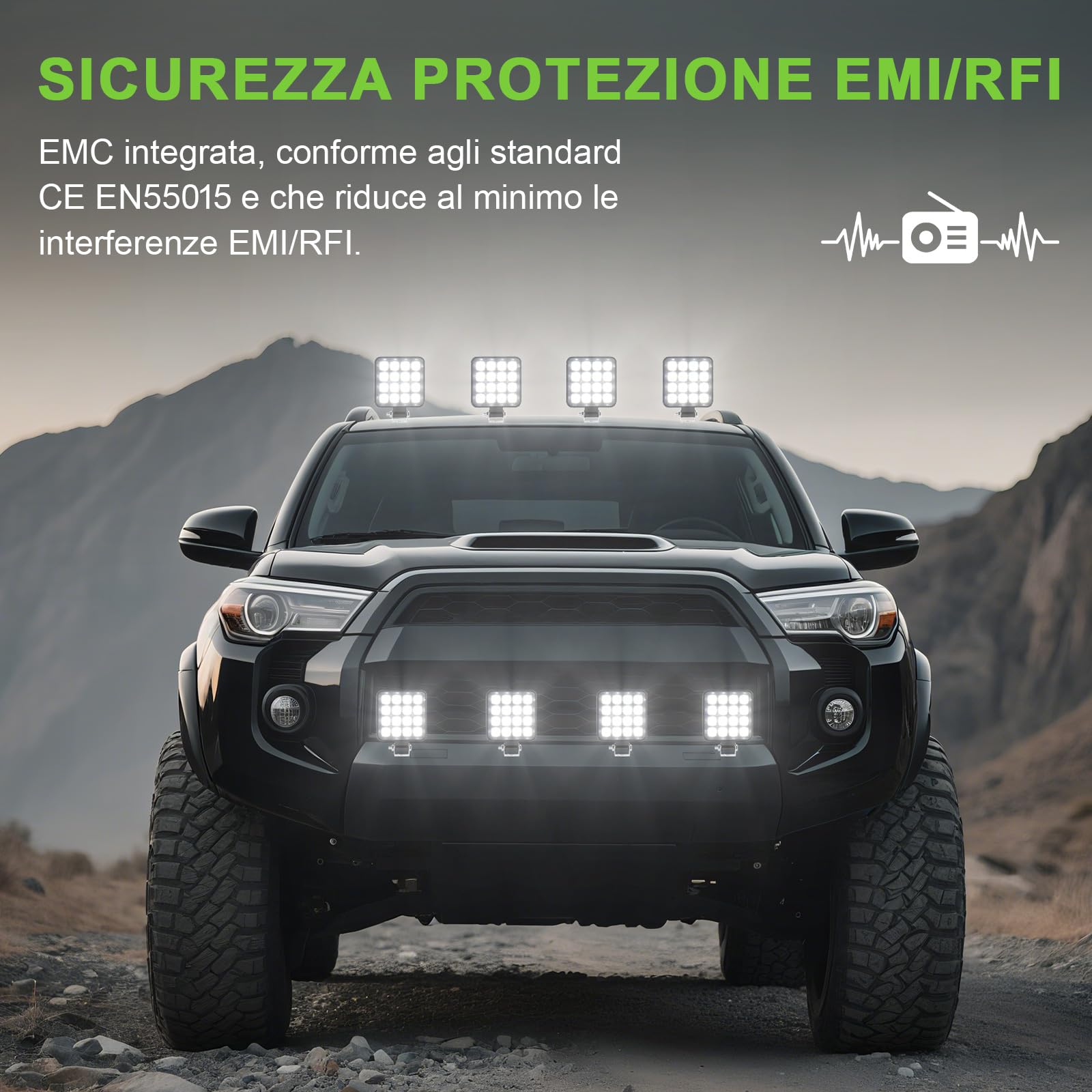 2PCS Faro di Inondazione da Lavoro Led, 48W Mini Sottile LED Fuoristrada a Fascio Largo Impermeabile IP65 Faretti LED per Camion Macchine Agricole Escavatori Rimorchi Furgoni