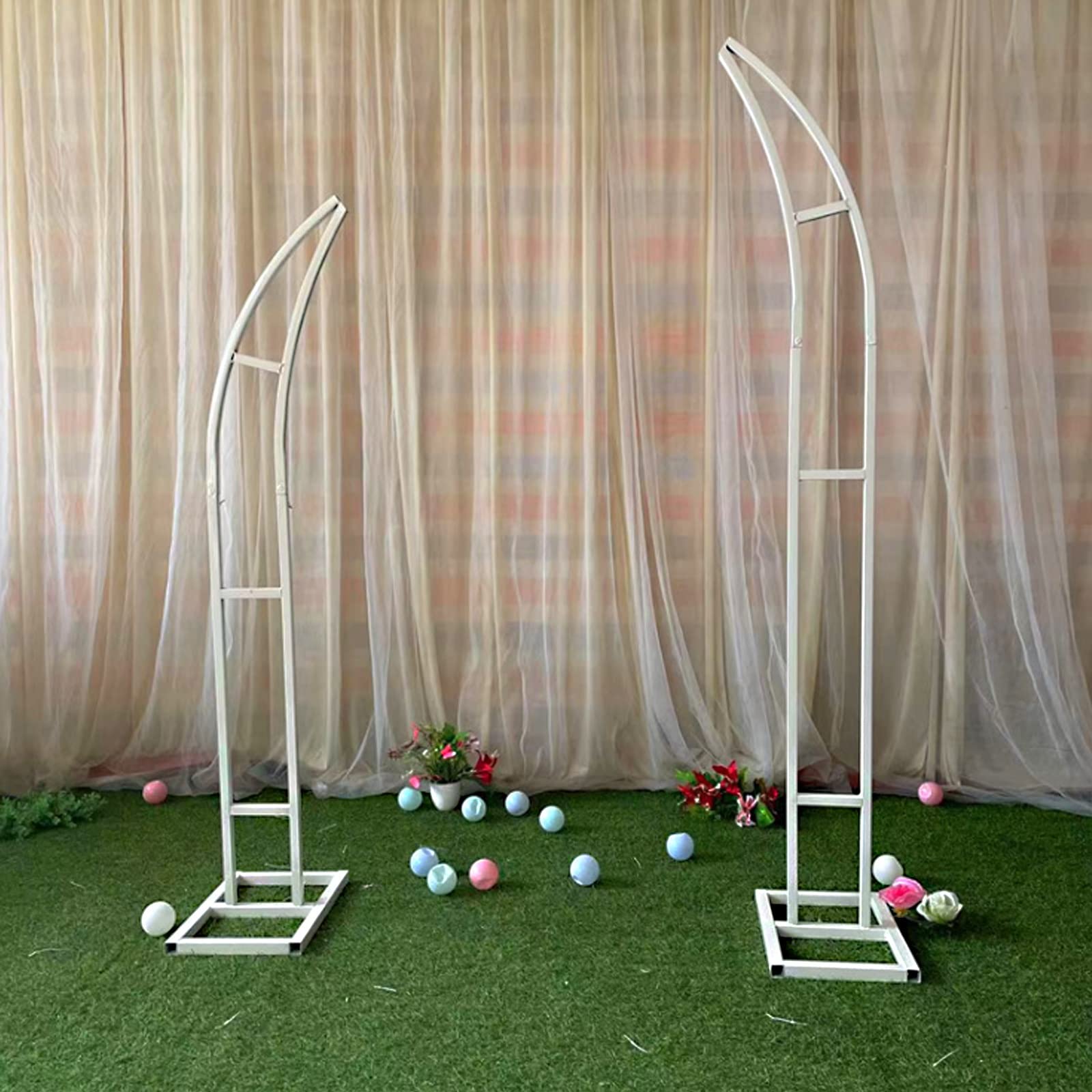 Metalowy stojak na balony ślubne z podstawą, łatwy do transportu, 3 kolory (biały, 1,5 + 1,8 m), idealny na wesela, do ogrodu i uroczystości.