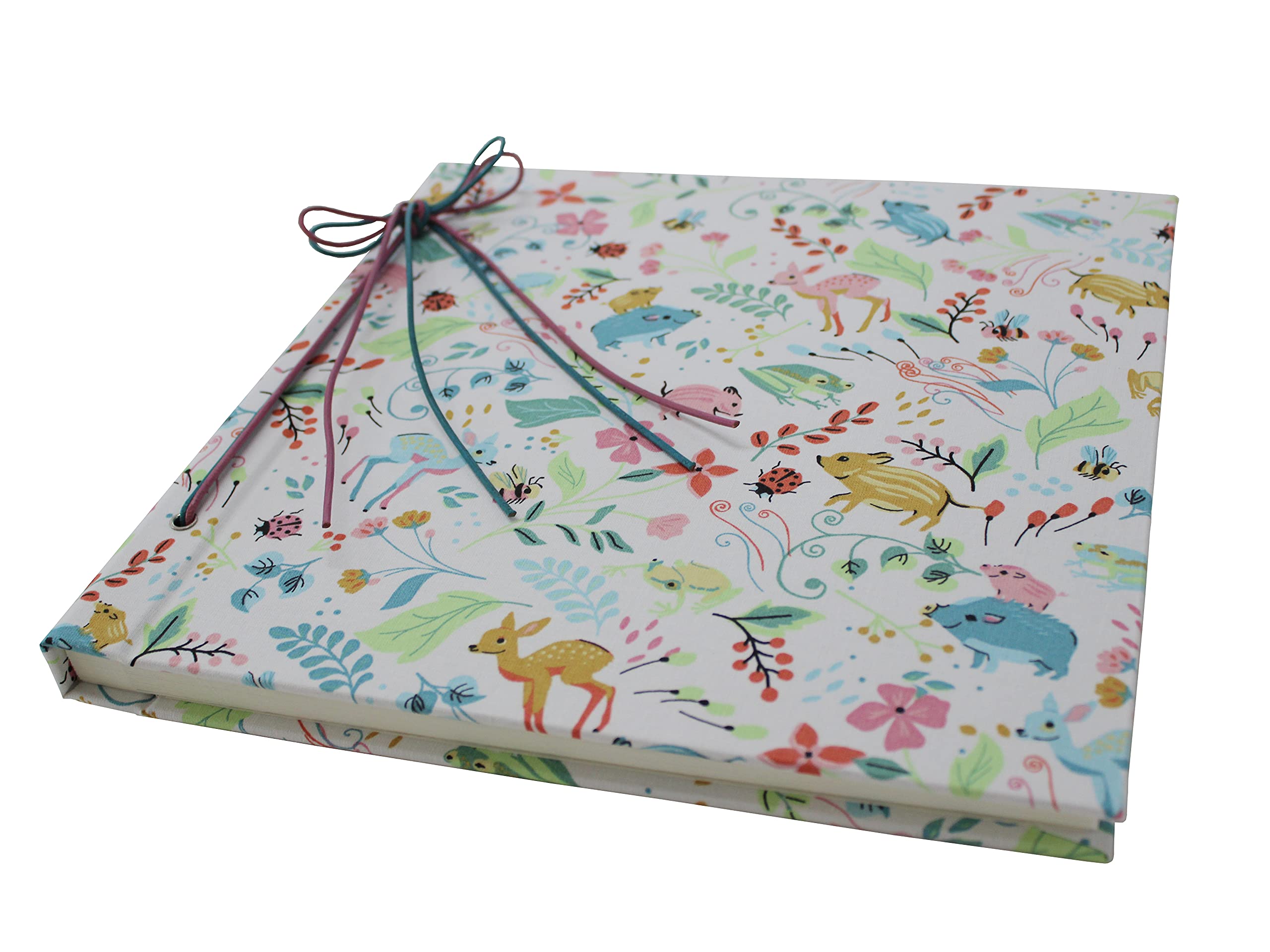 Álbum de fotos infantil Forest con cubierta de tela de algodón y cordón