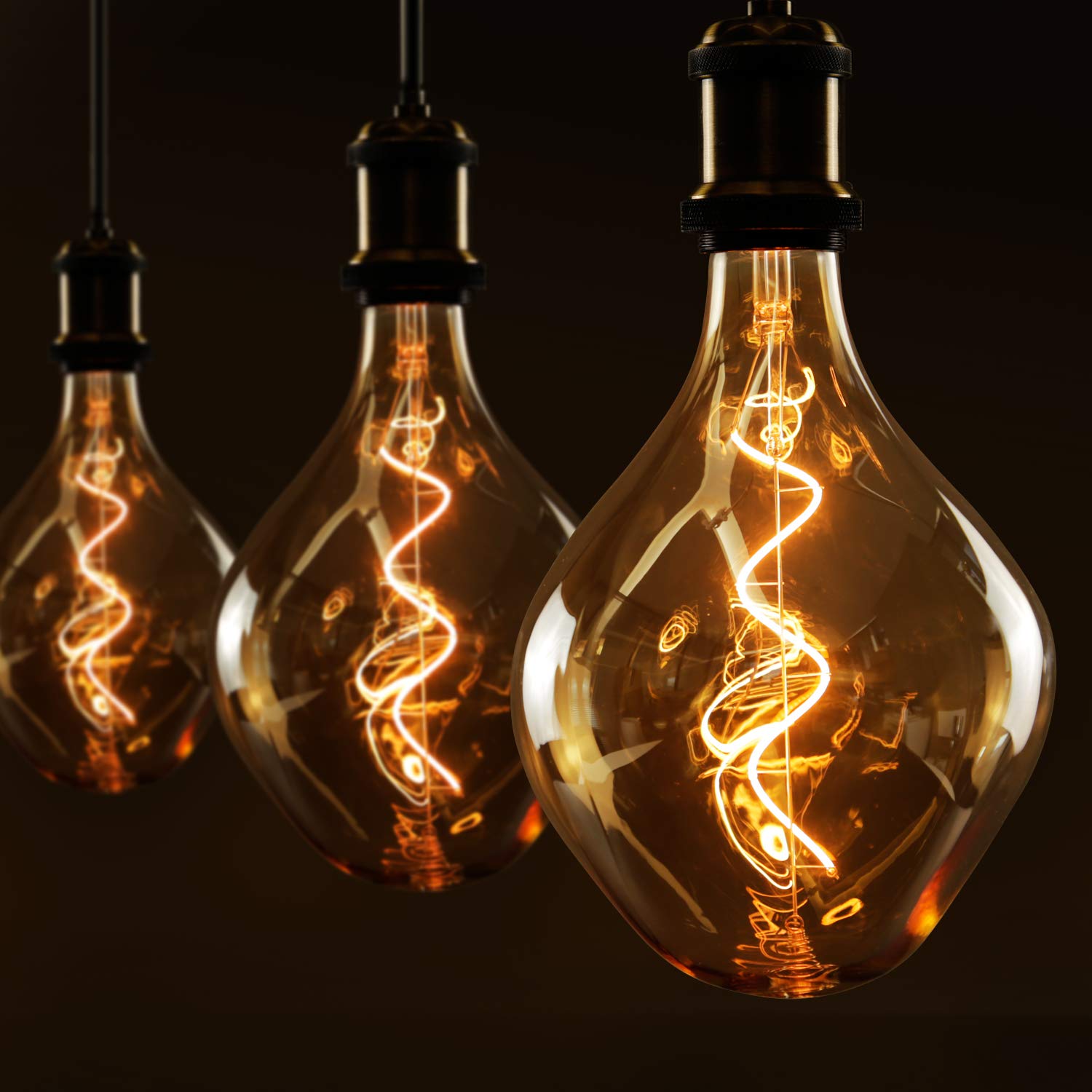 Grande lampadina a LED E27, lampadina irregolare 3W in forma insolita 2200K bianco caldo, illuminazione decorativa in oro dorato 27CM, può essere utilizzata come lampada a sospensione, non dimmerabile