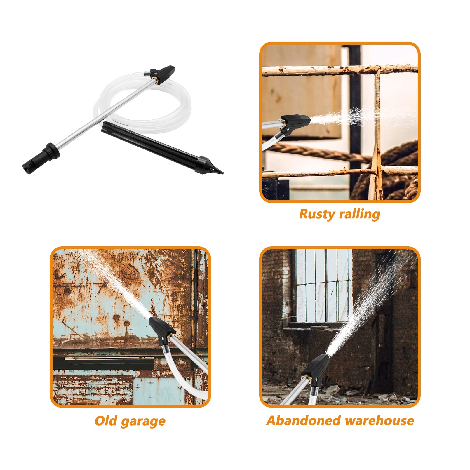 Fai Top Conjunto de Chorro Húmedo o de Arena,Hogar Alta Presión Arandela Mojado Chorro de Arena Kit,Arena Reemplazo de Kit de Arenado y Blaster Húmedo para Karcher K1-K7 Series