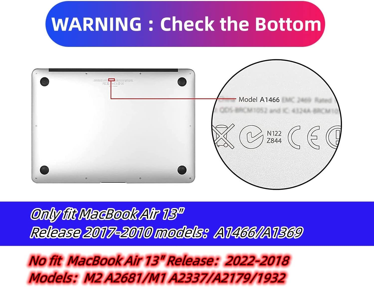 Compatible with MacBook Air 13 Inch Case 2017 2016 2015 2014 2013 2012 2011 2010 Release A1466/A1369, Plastic Hard Shell Case + Keyboard Cover + Screen Protector - Flowers