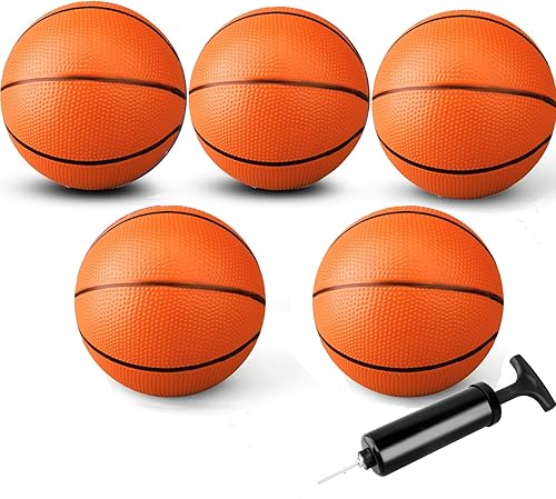 Miniatura 8 de Anzmtosn Mini Basketball Toys for Over Door Indoor Hoops - 7 Inch Pool Basketballs with Pump, Beach Balls, Water Toys for Inflatables Hoops,