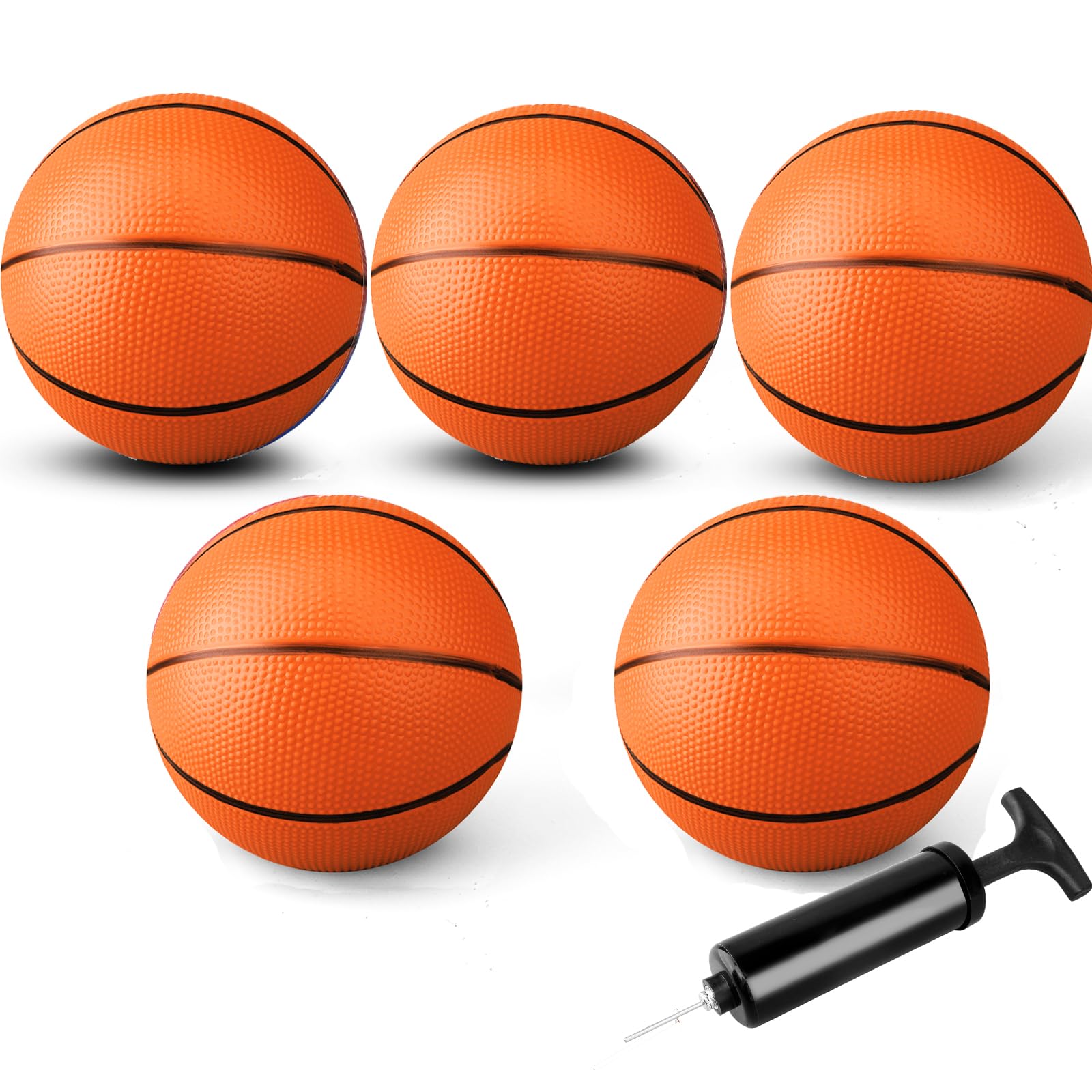 Anzmtosn Mini Basketball Toys for Over Door Indoor Hoops - 7 Inch Pool Basketballs with Pump, Beach Balls, Water Toys for Inflatables Hoops,