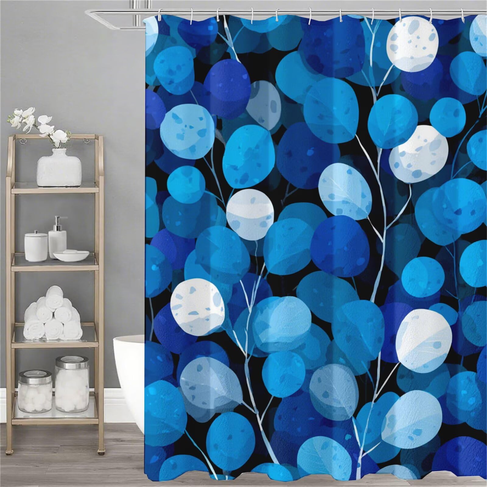 Rideau de douche design bleu 150x180, une idée cadeau originale pour homme
