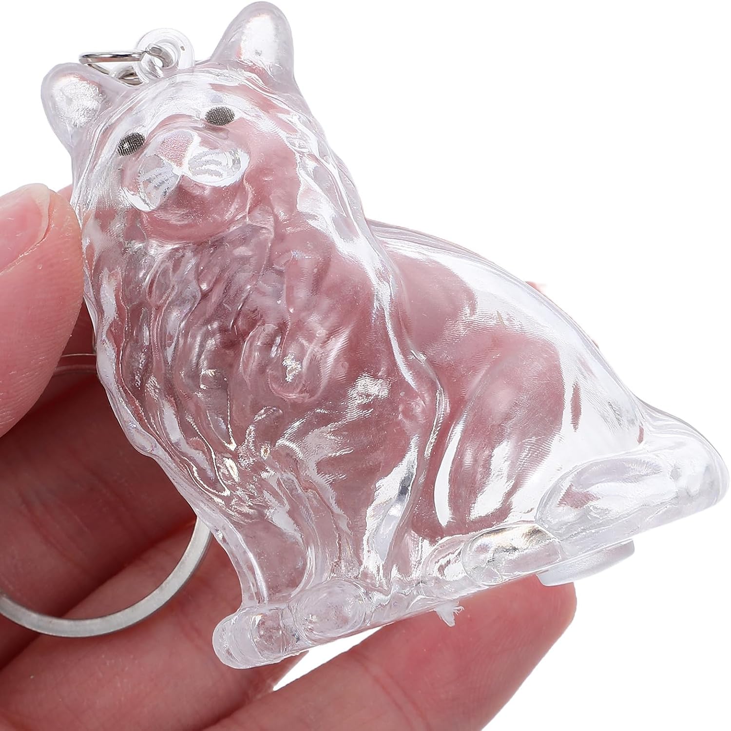 Outanaya Cat Hair Keepsake Cat Shaped Storage Box Keychain Abs image 4
