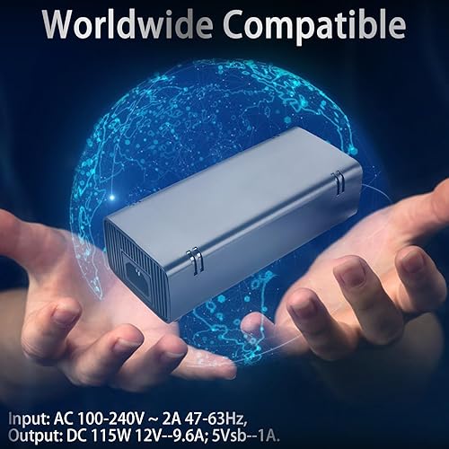 Miniatura 2 de Fuente de alimentación para Xbox 360 E, ladrillo de fuente de alimentación con cable de alimentación, adaptador de corriente alterna para consola