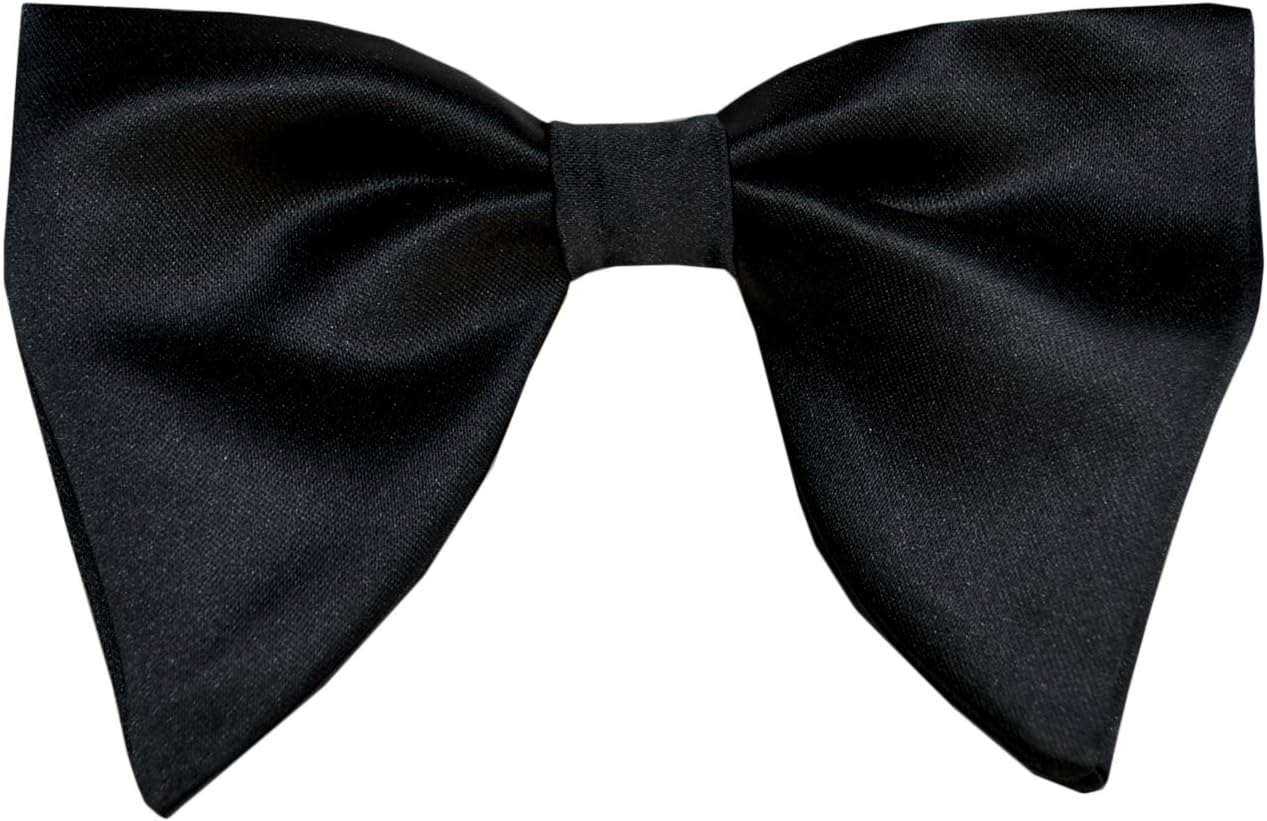 Made in Italy Men's Butterfly Oversize Pre-Tied Bow Tie for Tuxedo, Adjustable, Silk