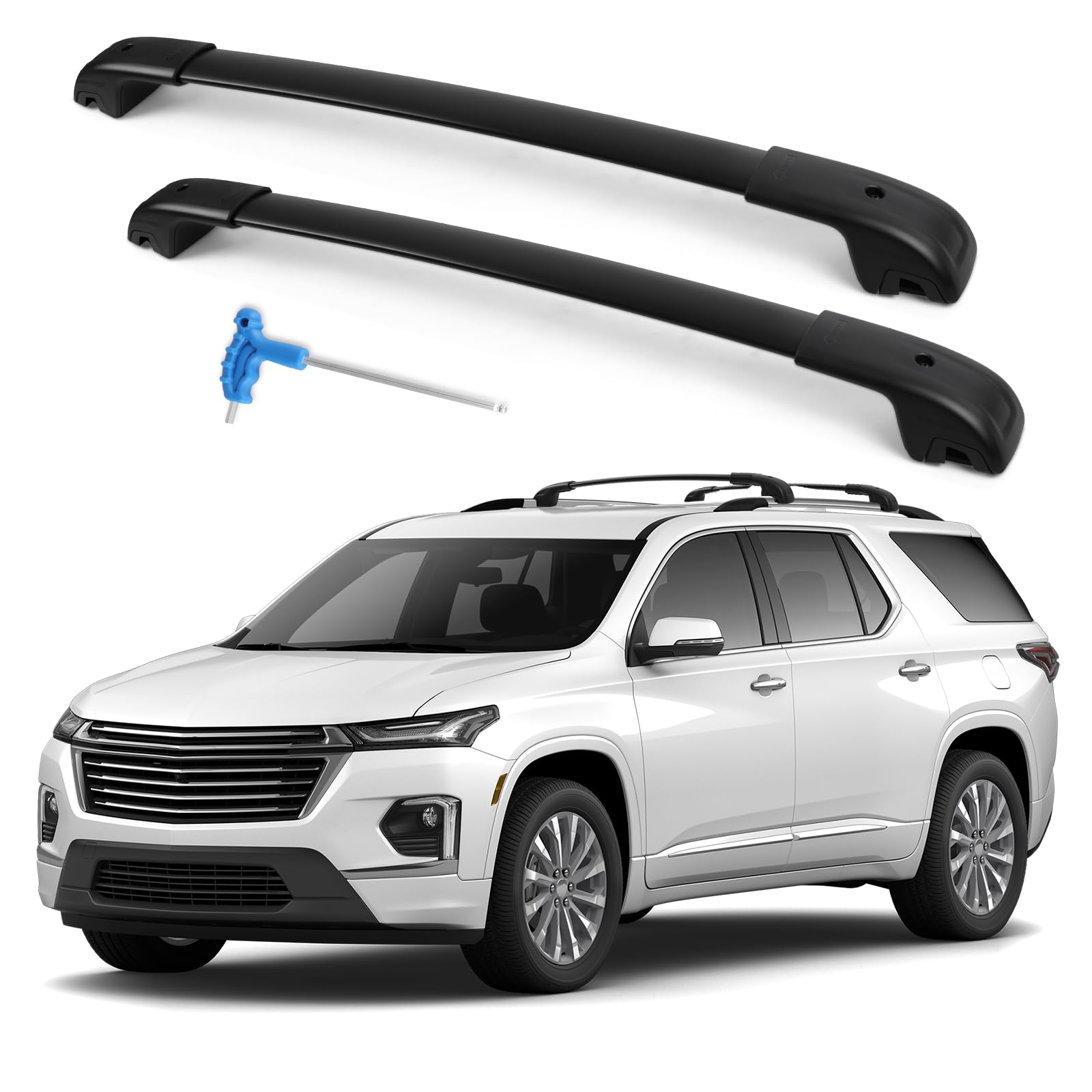 Photo 1 of Roof Rack Cross Bars Compatible with Chevrolet Chevy Traverse 2022-2026, 300LBS Heavy Duty Adjustable Aluminum Cargo Bar for Rooftop Carrier, Cross Bars for Luggage, Kayak, Canoe, Bike, Snowboard